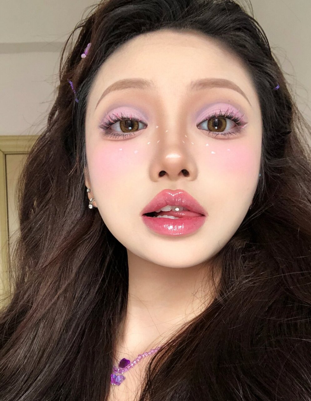 圣诞小紫92 #圆脸妆容# #妆容教程# #撸个妆# #今日妆容# #创意妆