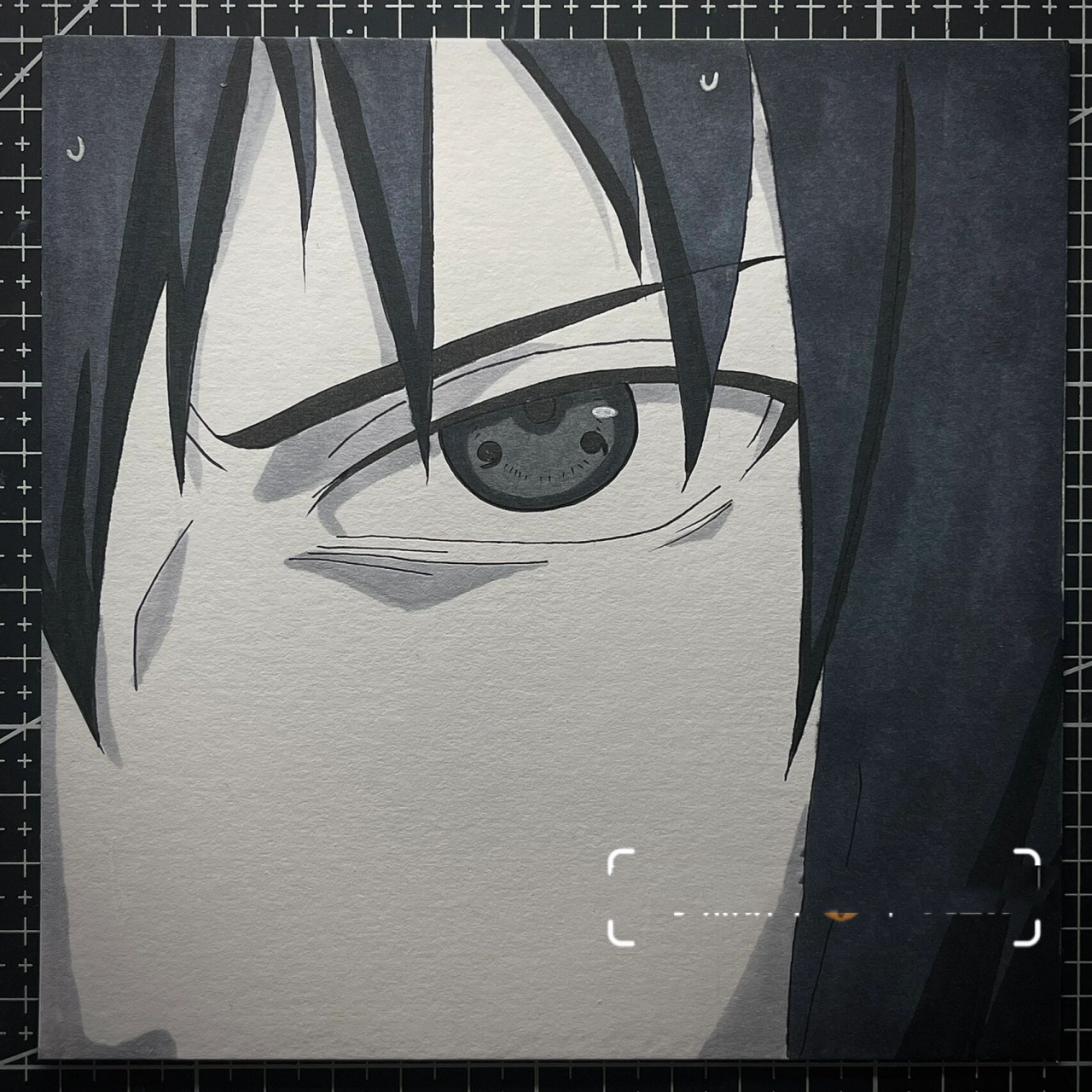 手绘|火影忍者·佐助 附线稿过程 宇智波佐助 超简单黑白手绘教程!
