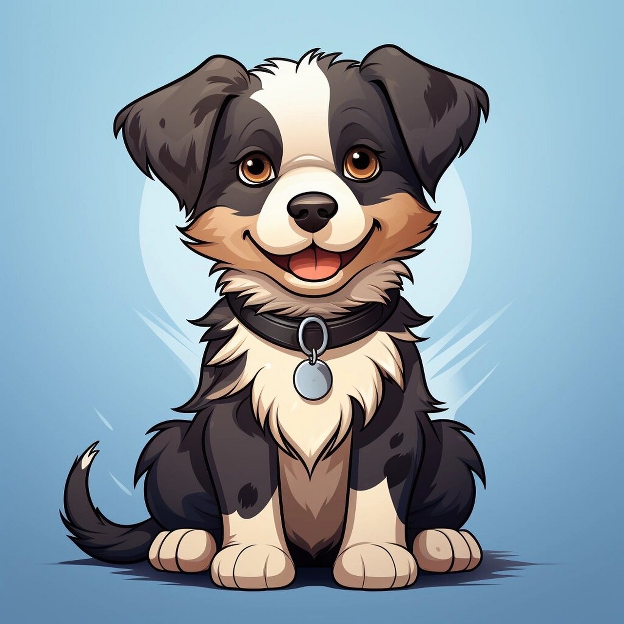 狗狗插画头像设计|边境牧羊犬