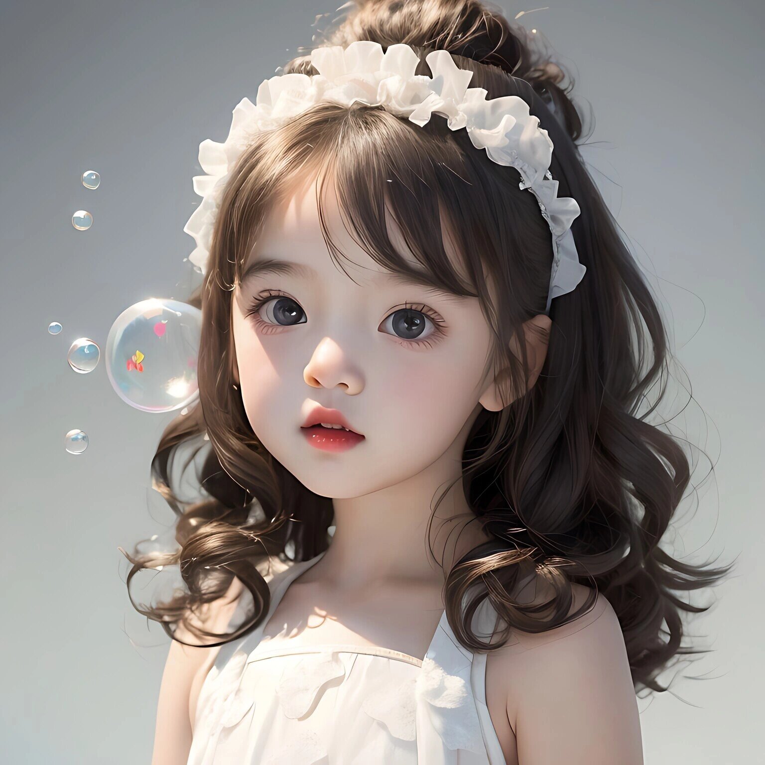 可爱到冒泡泡的小女孩头像