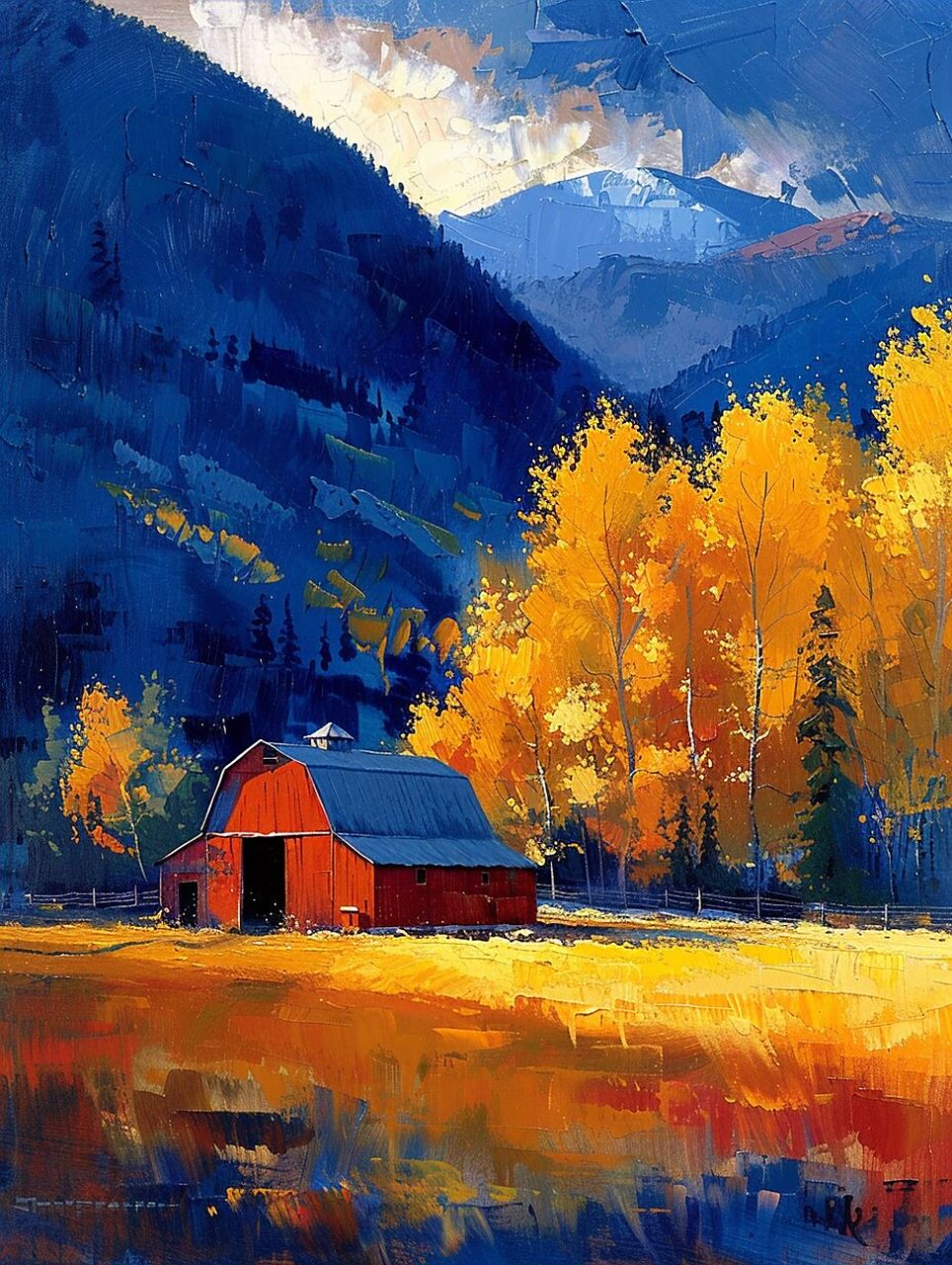 油画·谷仓