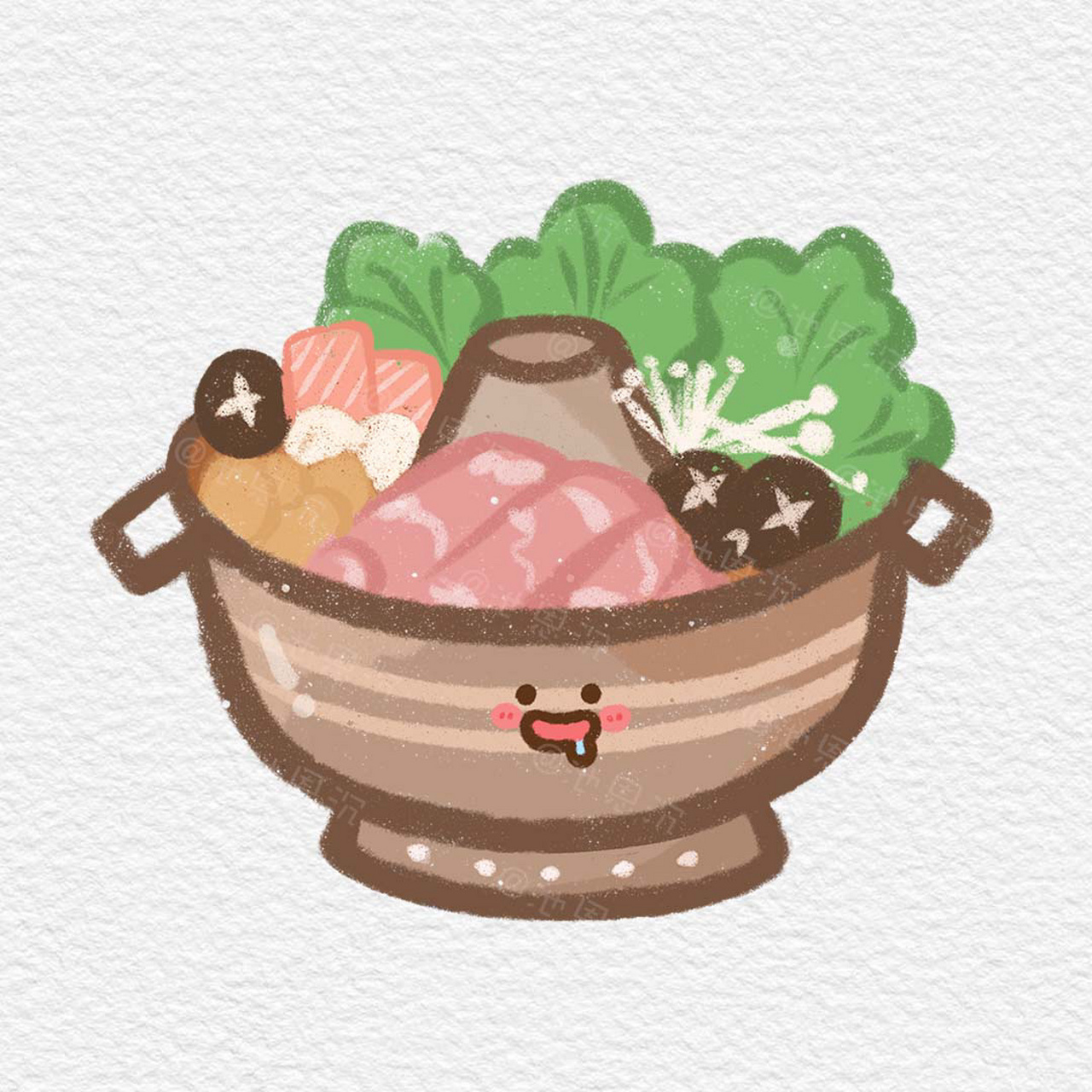 原创简笔画|冬天就要吃火锅92 火锅一开 烦恼拜拜