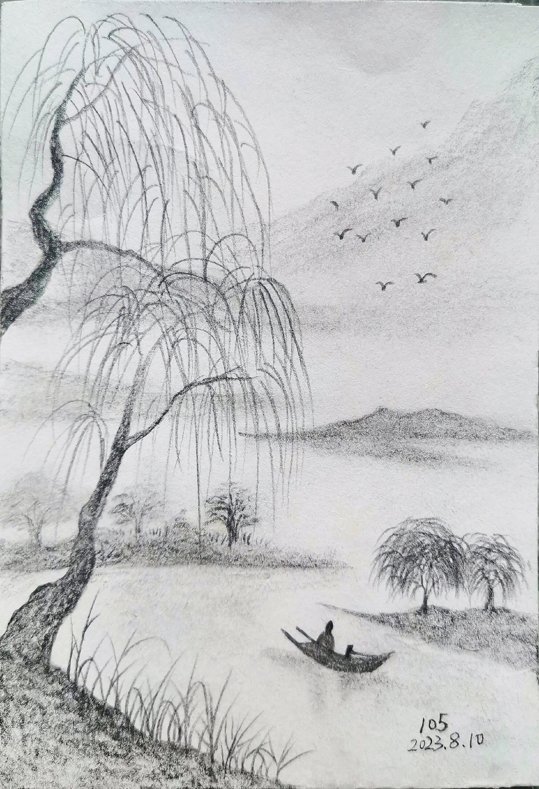 铅笔画|山水画临摹