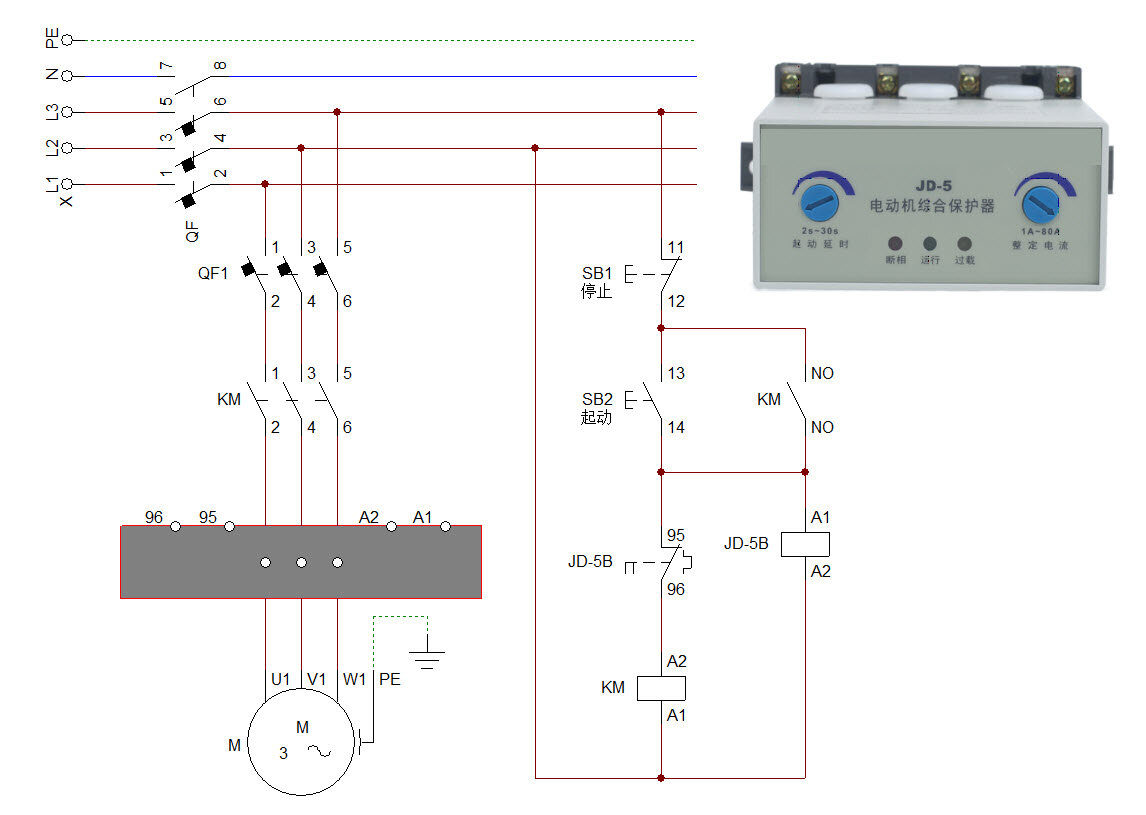 过载保护器接线图图片