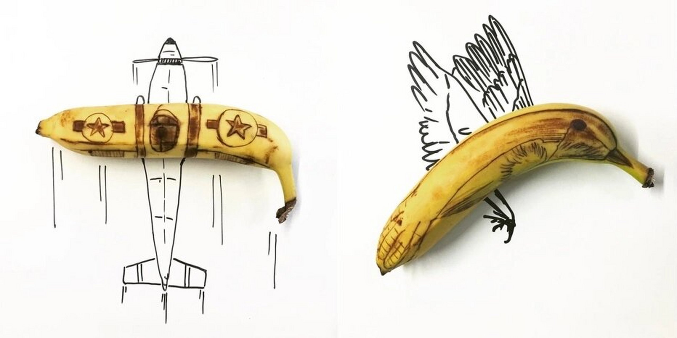 香蕉创意手绘,10个创意设计 每周我们公司办公室都会收到一个水果篮