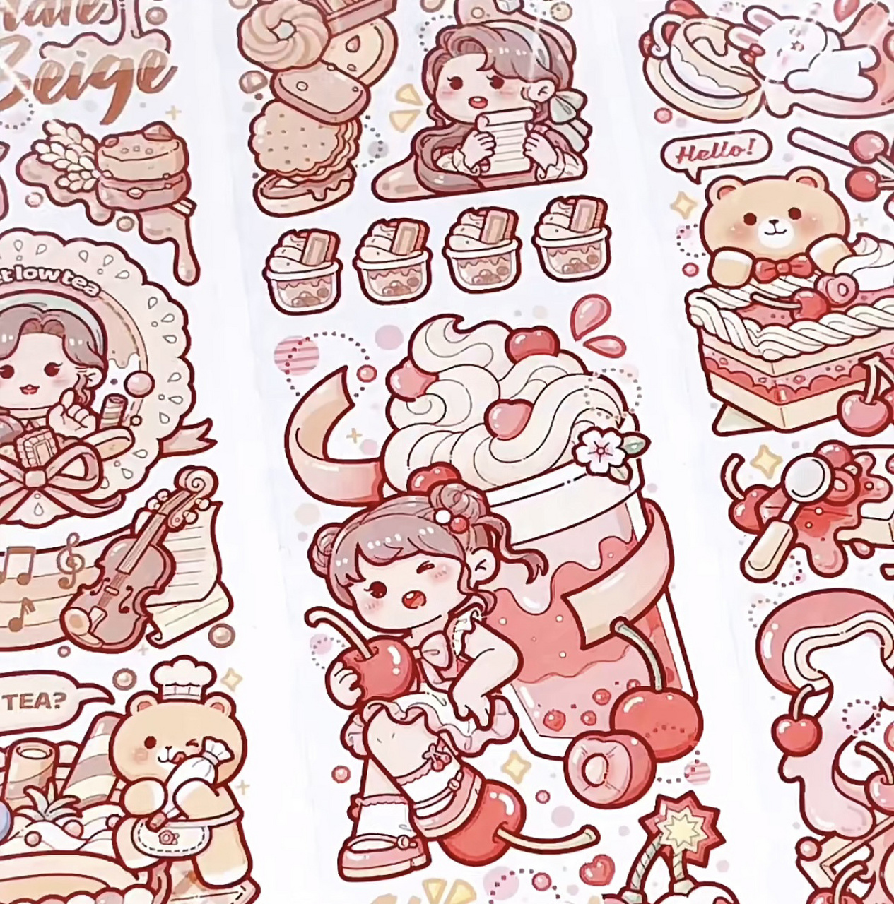 小麻薯新款手帐胶带 奶茶嘉年华 图鉴