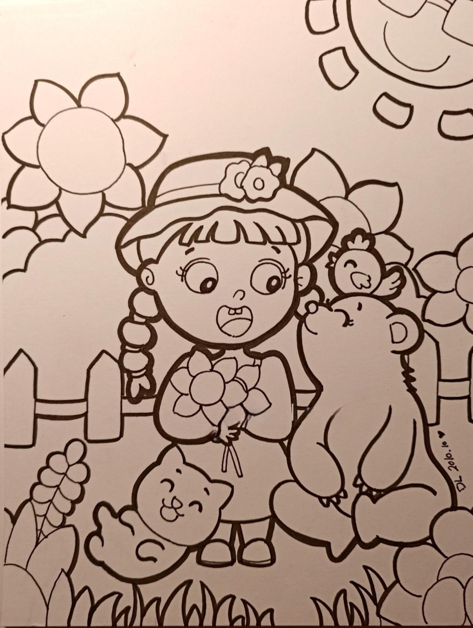 儿童画 我爱大自然主题 参照插画,二次创作,看着很温暖的画 工具 94