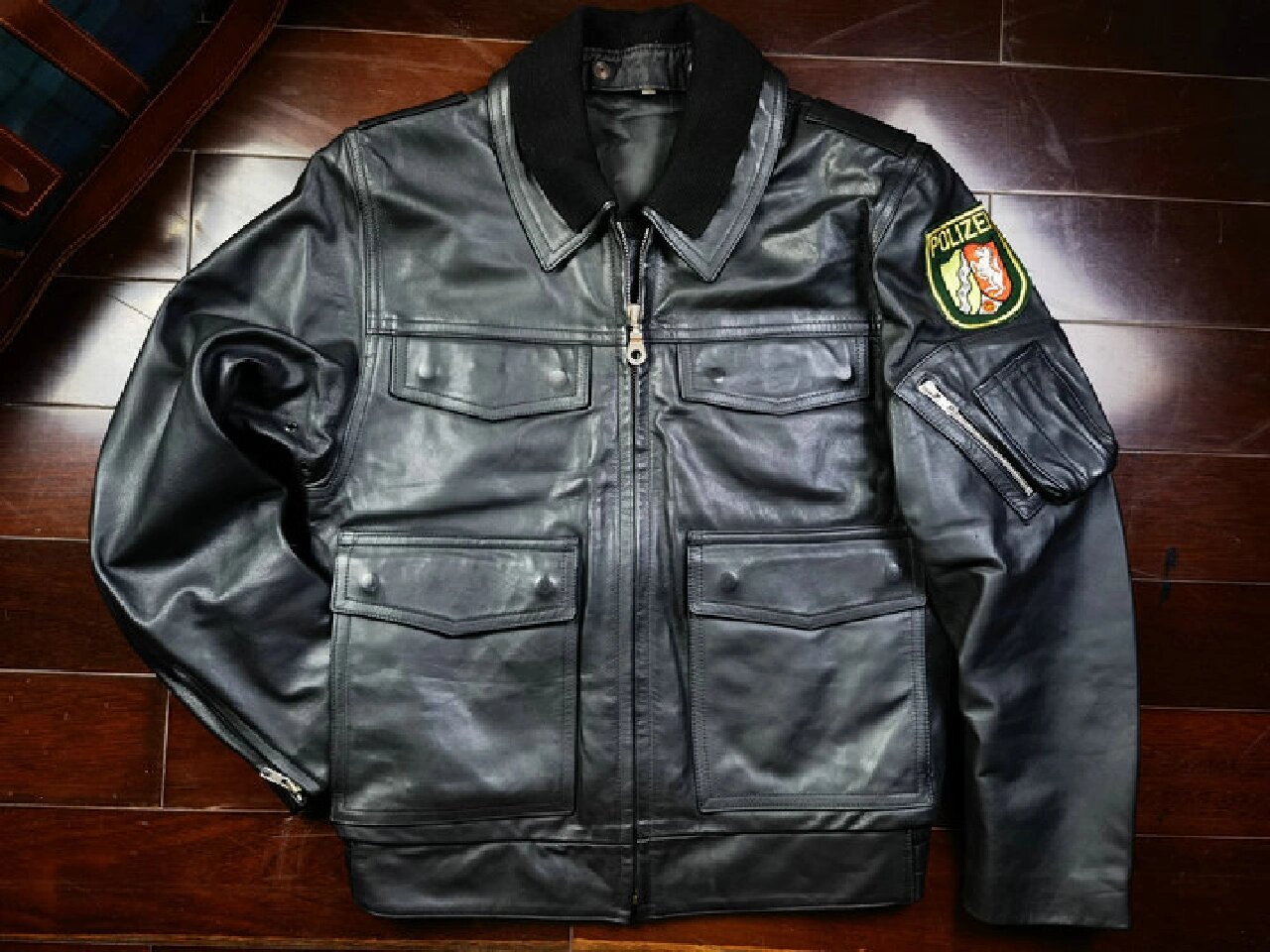 美国芝加哥警察皮衣&德国巡逻警察皮衣 第一件:美国制造branded厚重