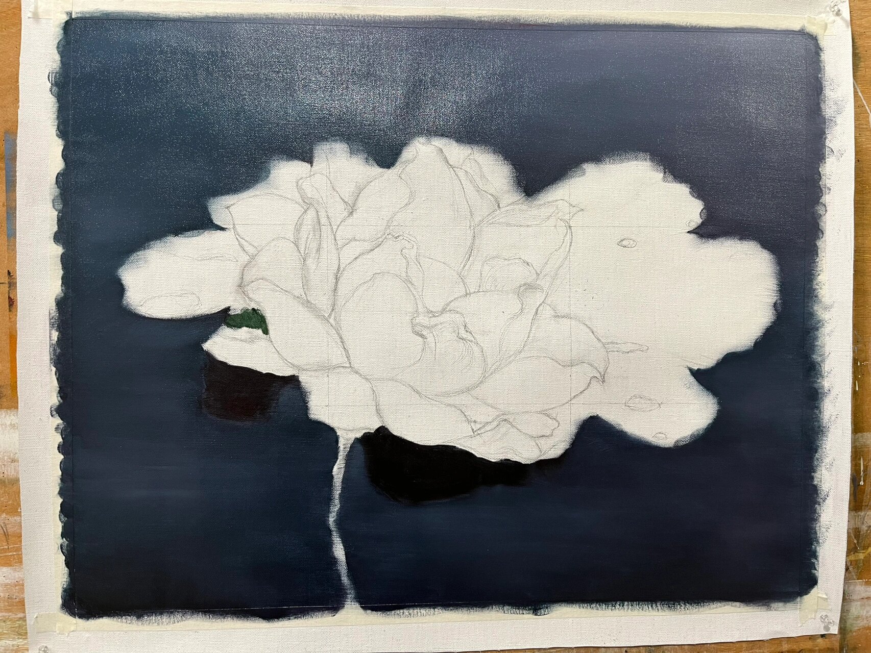 油画荷花,很有禅意