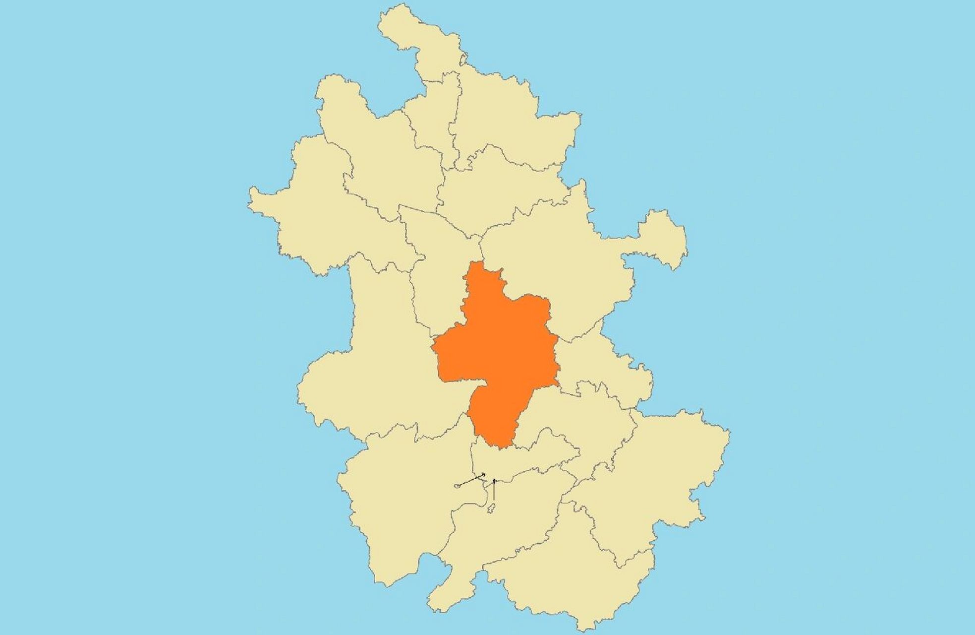 安徽省行政区划地图 合肥市,安徽省省会,因东淝河与南淝河均发源于此