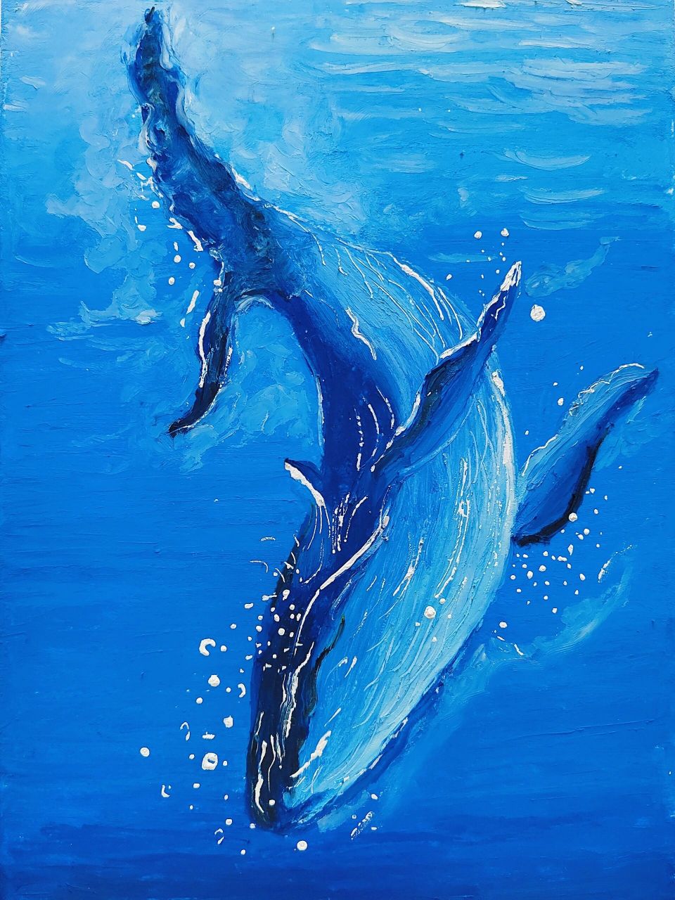 鲸鱼水彩画教程图片