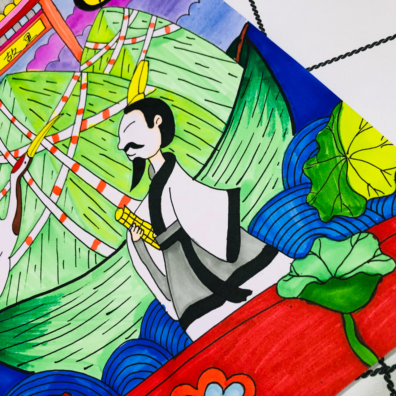 端午节主题儿童画——屈原故里 端午节就要到啦～ 一起来画一幅关于