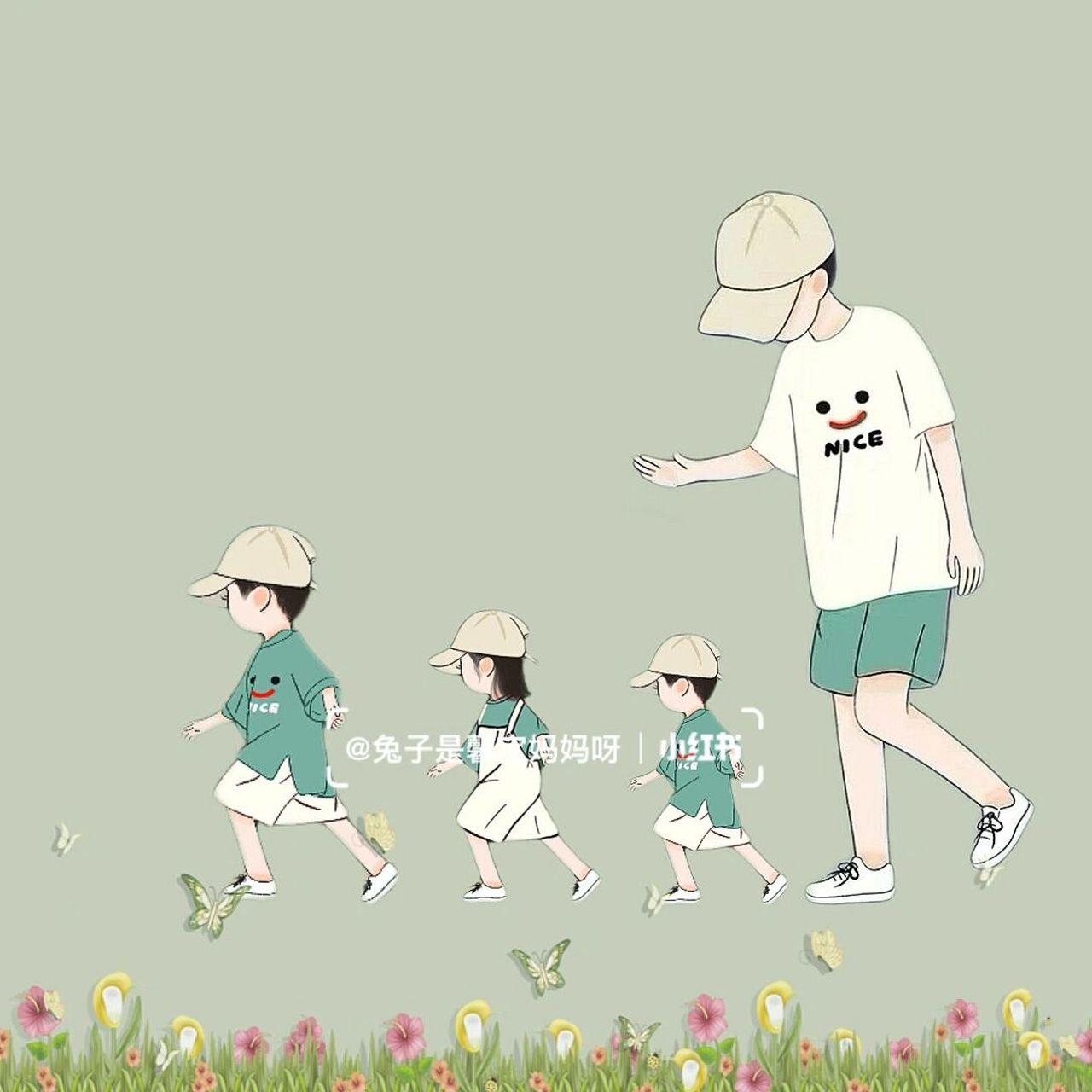 一家五口亲子情侣头像 哥哥姐姐弟弟可任意调换哦