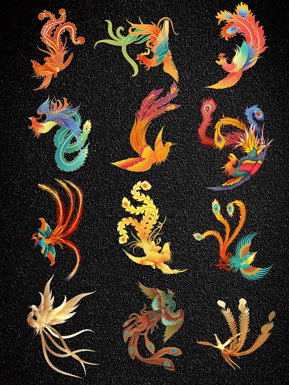 国潮凤凰 | 传统凤凰png免扣素材 凤凰——《山海经》有载,为上古神兽