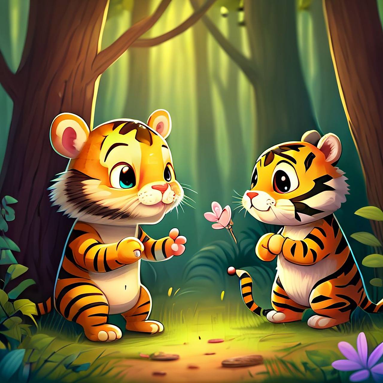 动物童话小故事之《兔子和老虎》 从前,有一只老虎和一只兔子,它们