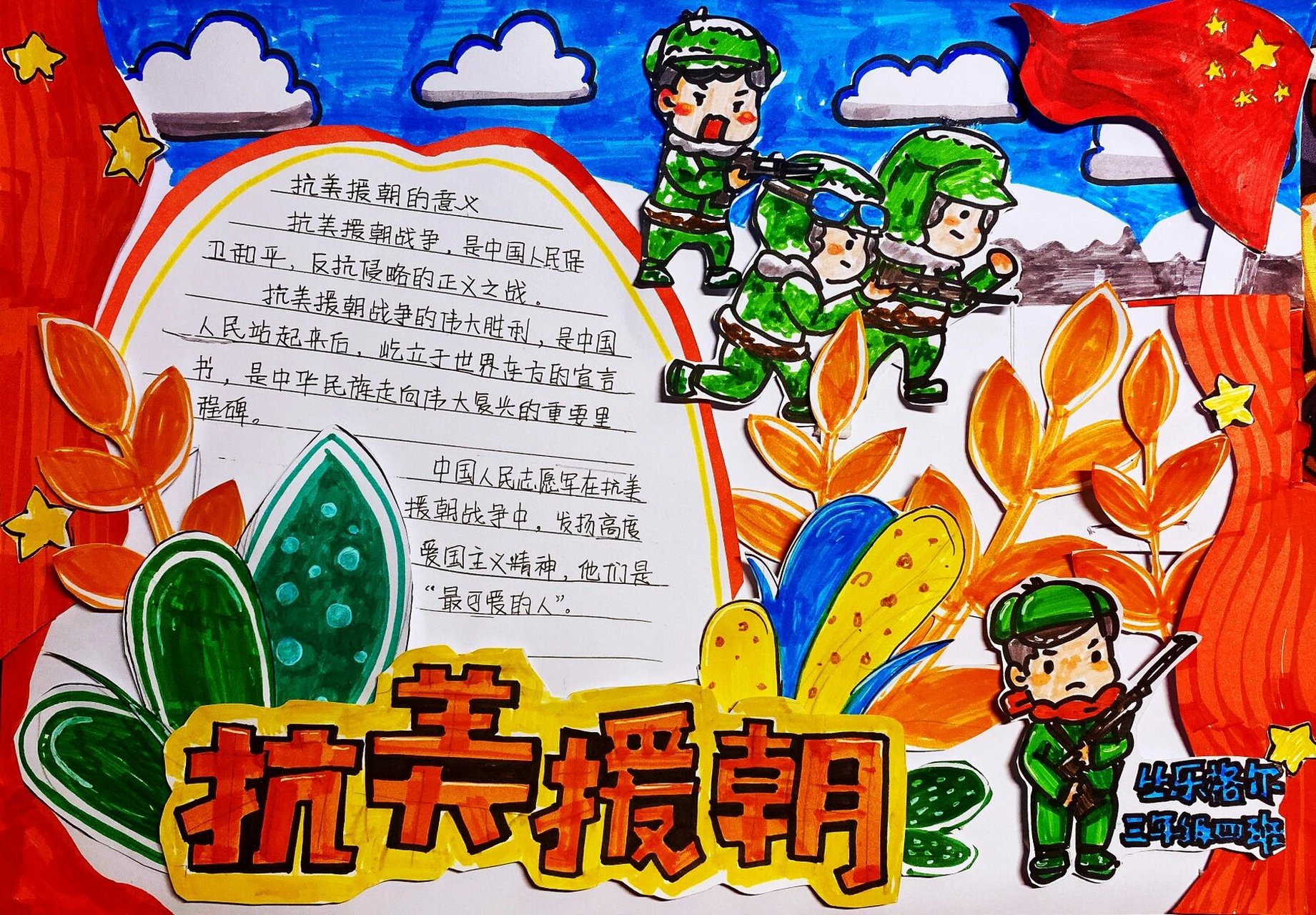 抗美援朝手抄报