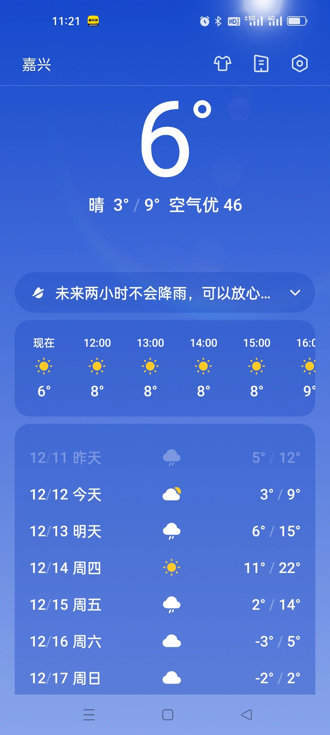 嘉兴天气 冬天夏天冬天交替着来