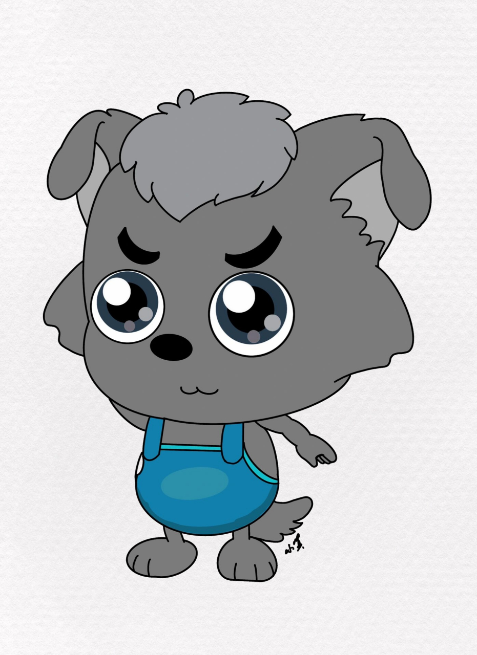 喜羊羊与灰太狼小灰灰卡通练习手绘77步骤图 小灰灰来了萌萌的你