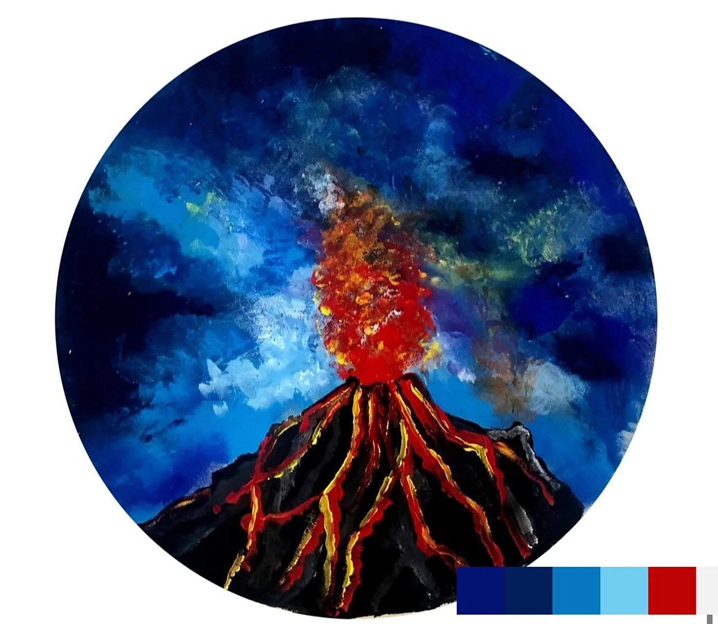 创意少儿美术儿童画之火山喷发 适合5-7岁儿童画课程