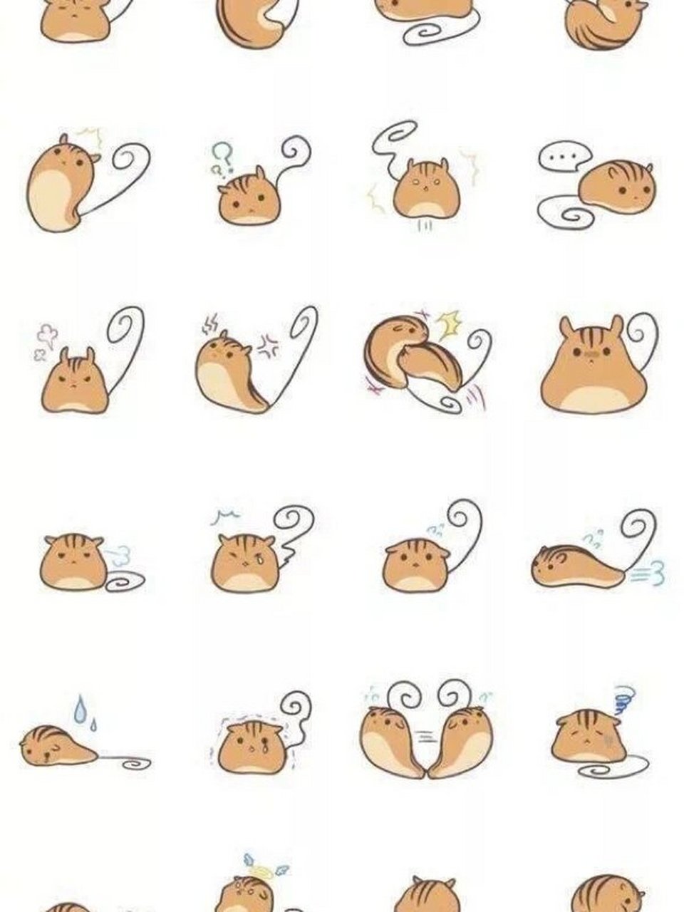 简笔画:动物表情包和简单动作. 图来自简笔画大全,图中有.