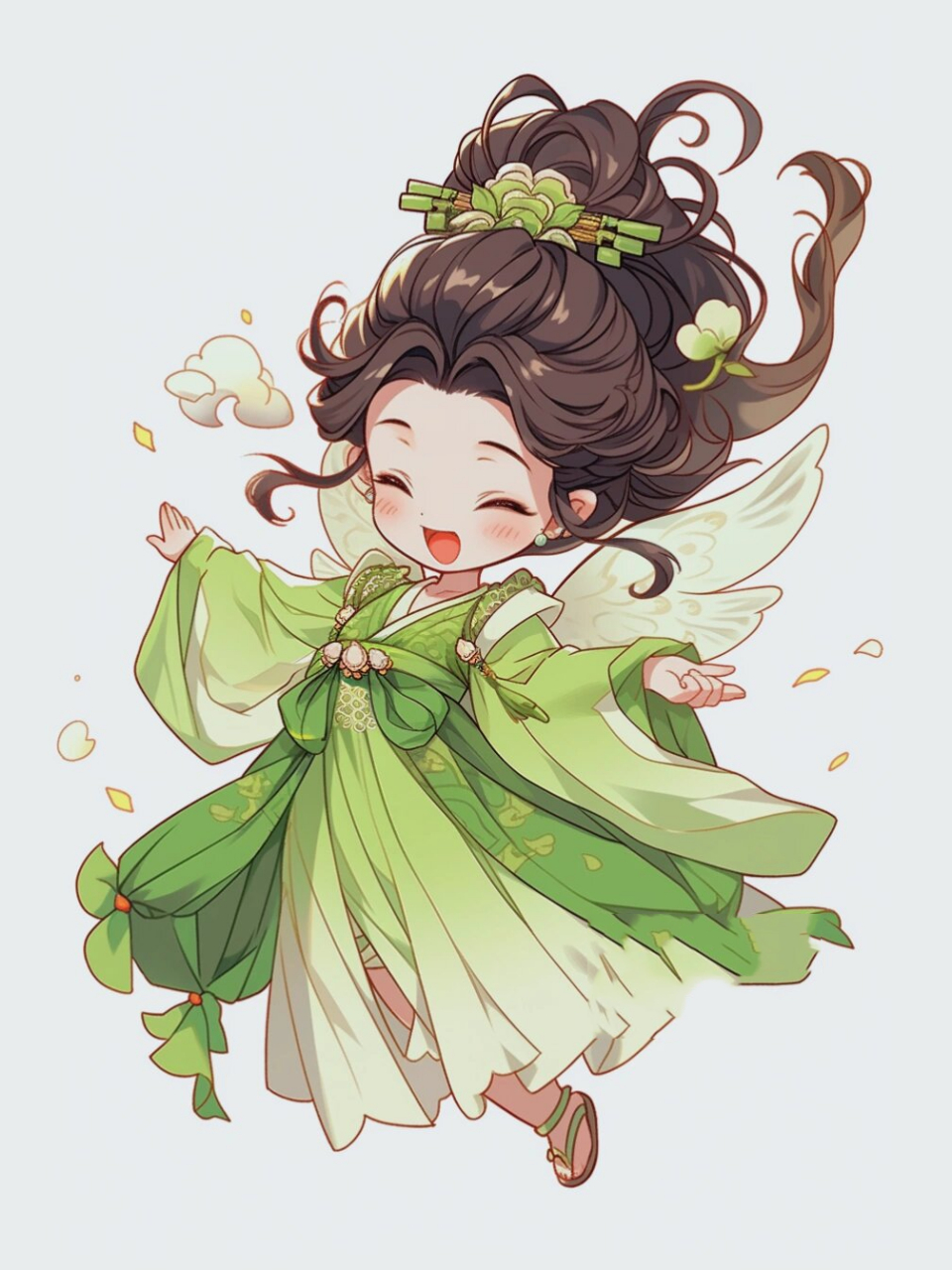 古风(绿) #圣诞好去处# #素材# #素材分享# #女孩# #q版人物