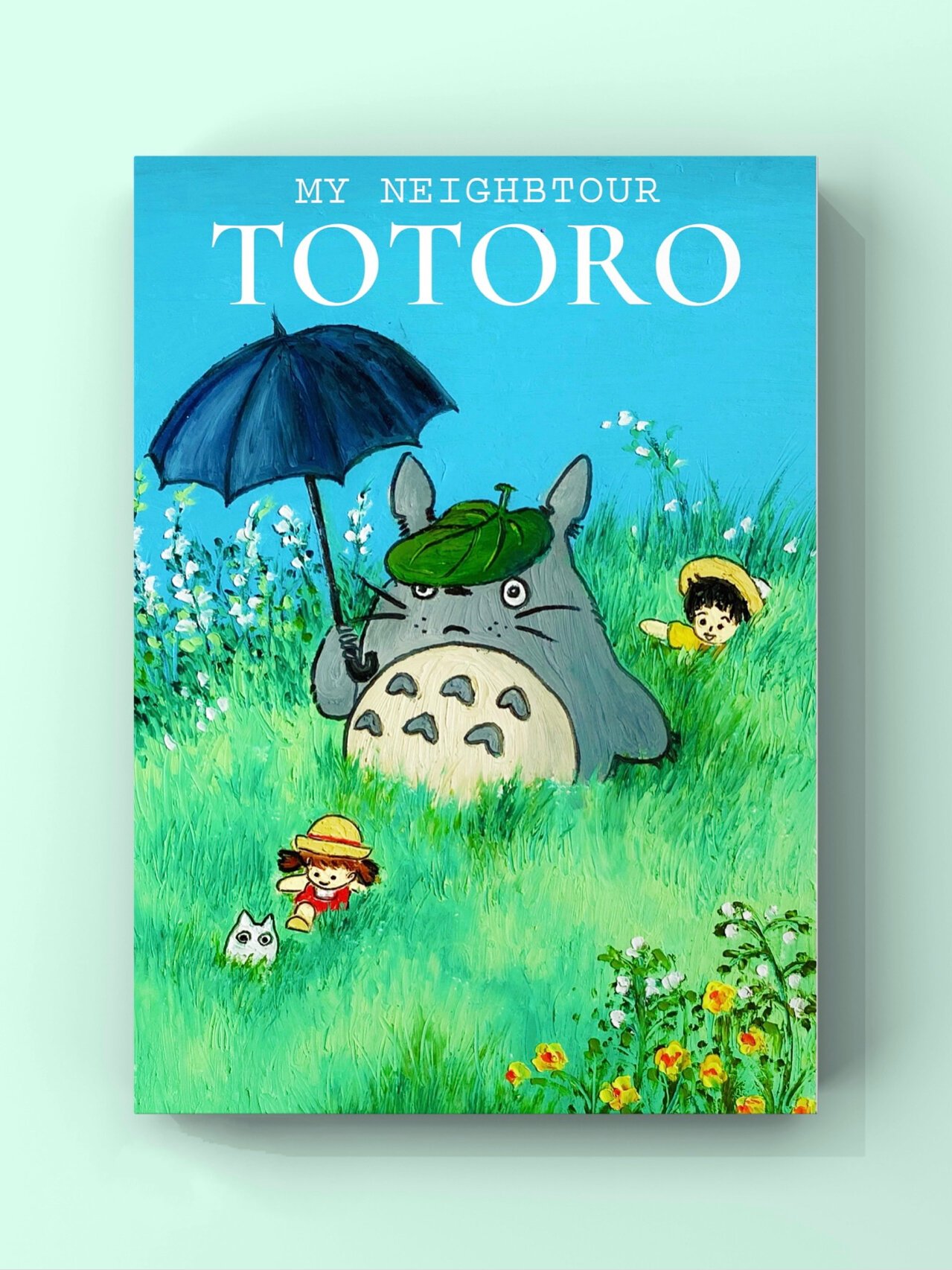 油画棒|宫崎骏电影海报「龙猫」详细步骤色号 "我们一起大笑看看