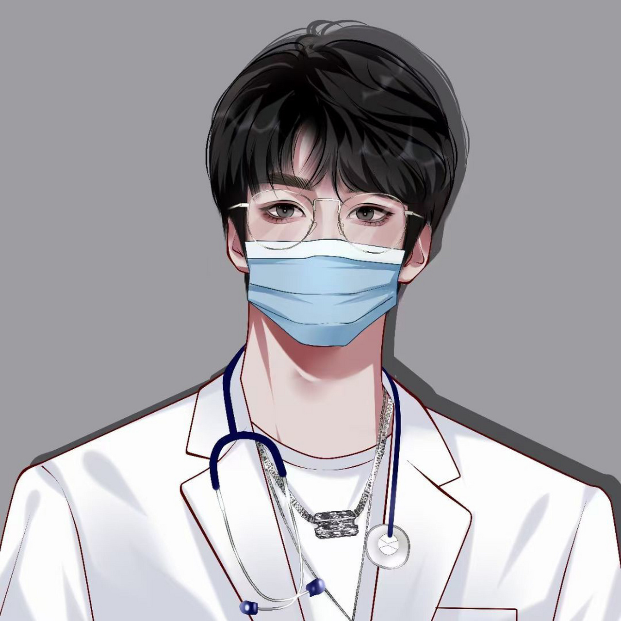 动漫医生男头原创头像 | 手绘头像定制 卡通头像漫画头像定制手绘约稿