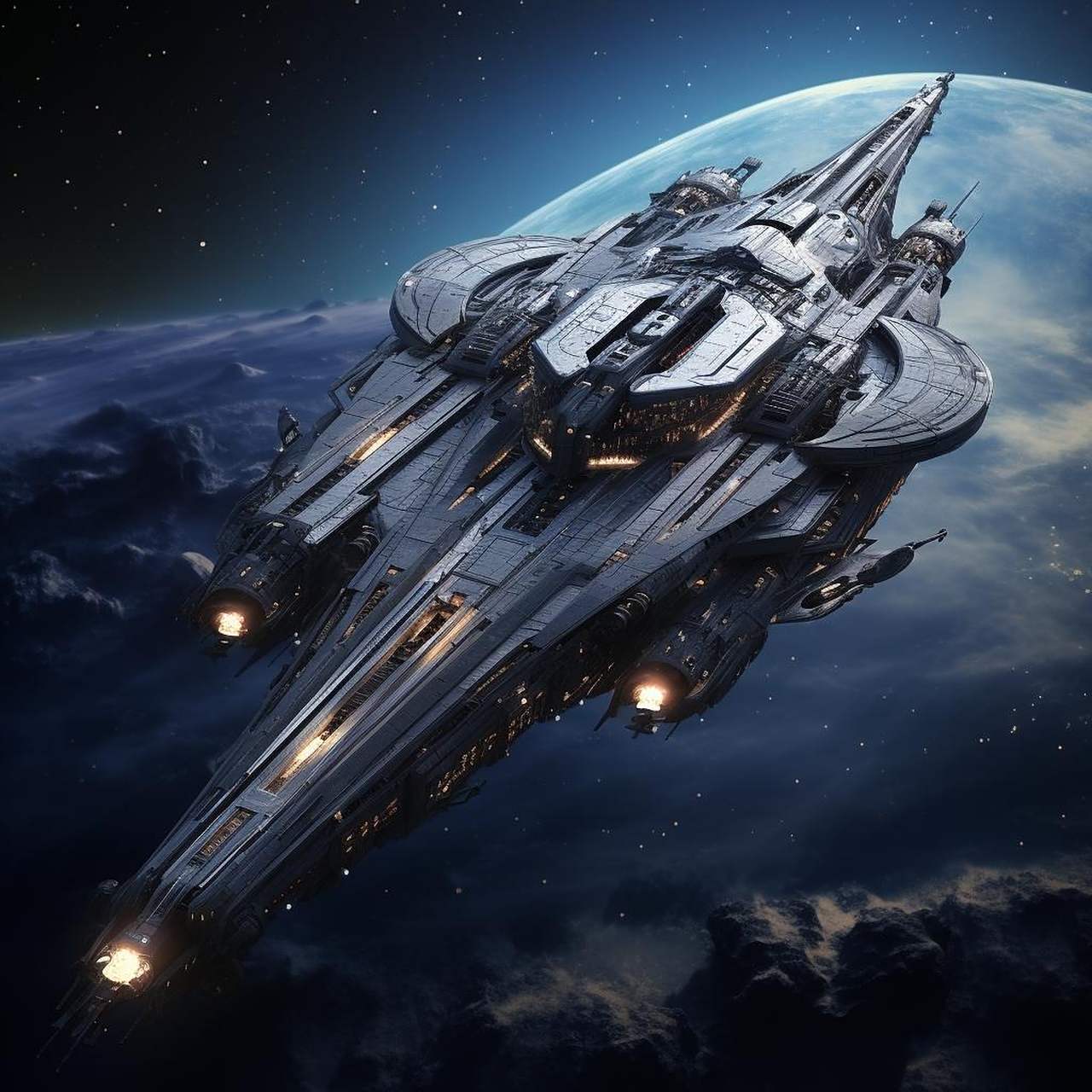 ai绘画 星际飞船,科幻风格科幻 好图分享
