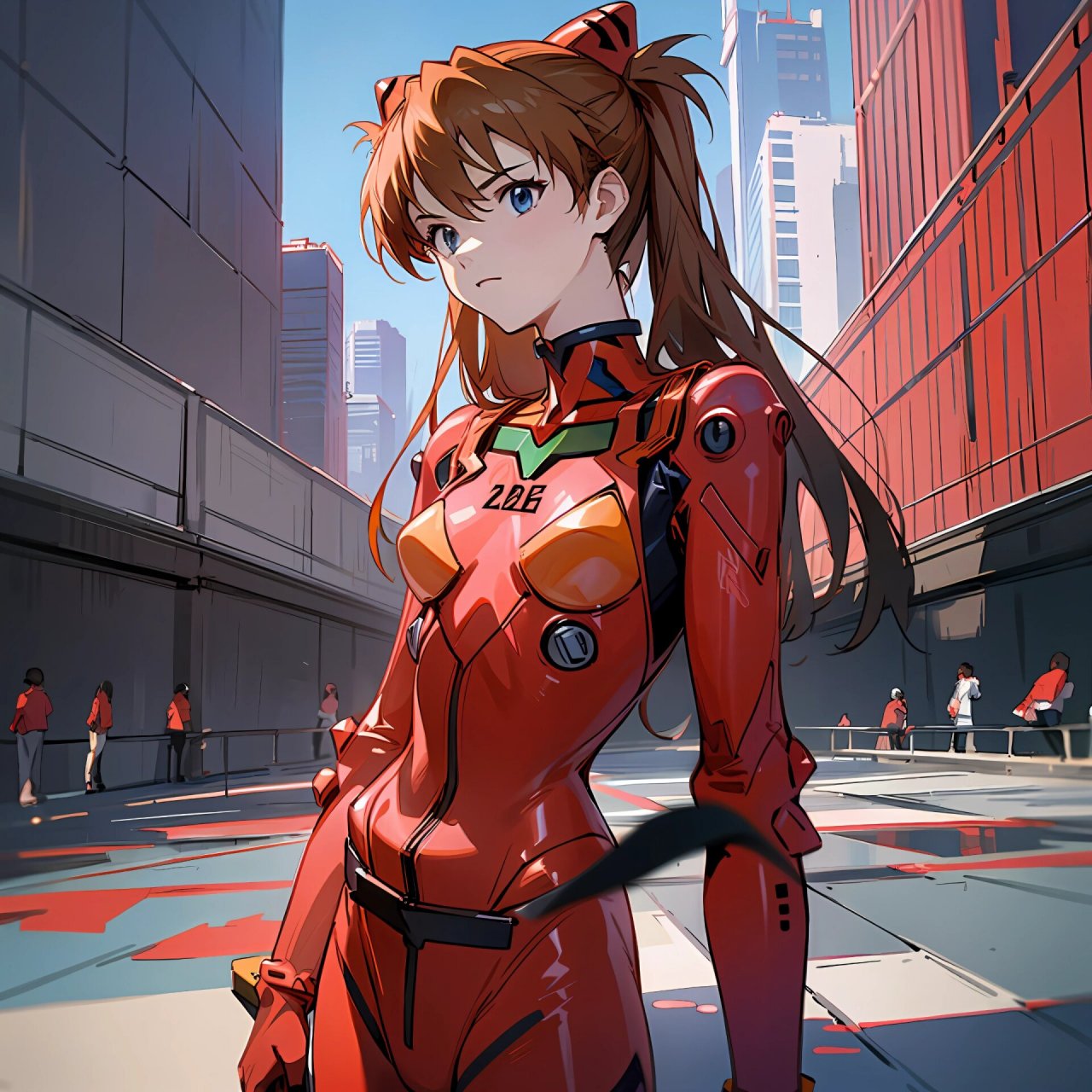 asuka 明日香       校服风格,驾驶服风格,傲娇,微笑表情都画了