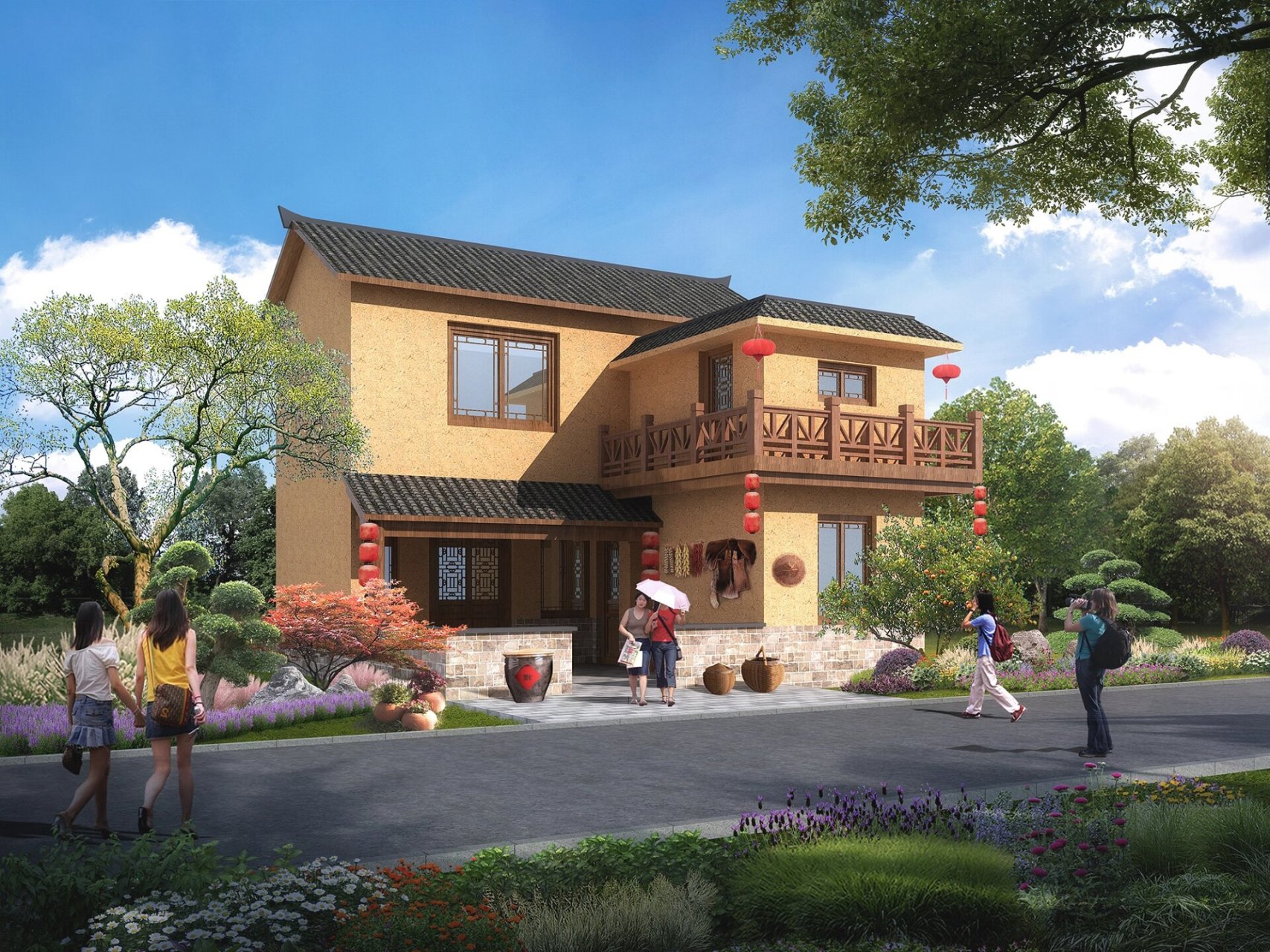 美丽乡村改造效果图 美丽乡村实景改造  美丽乡村效果图图