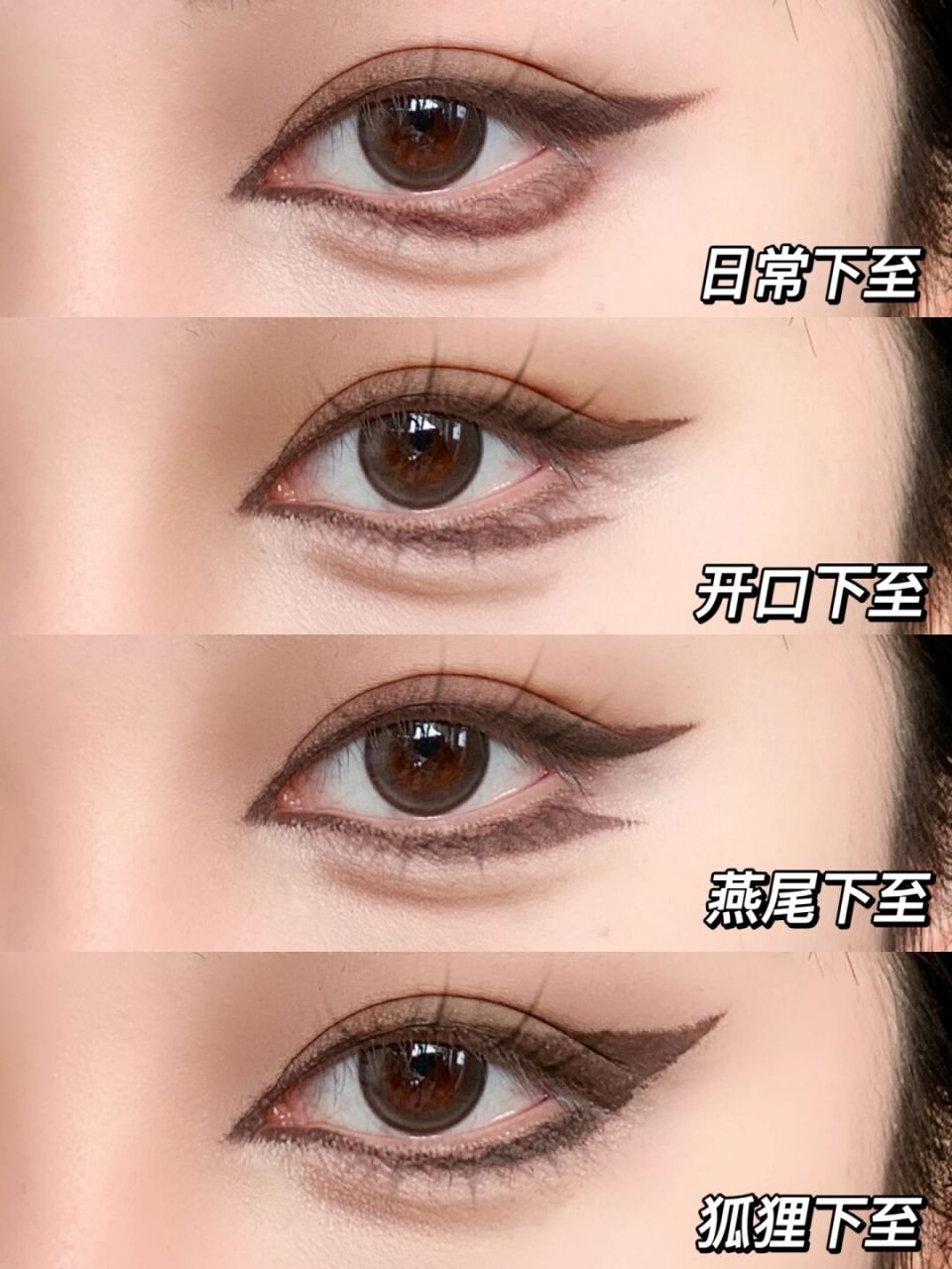 四种眼睑下至画法!