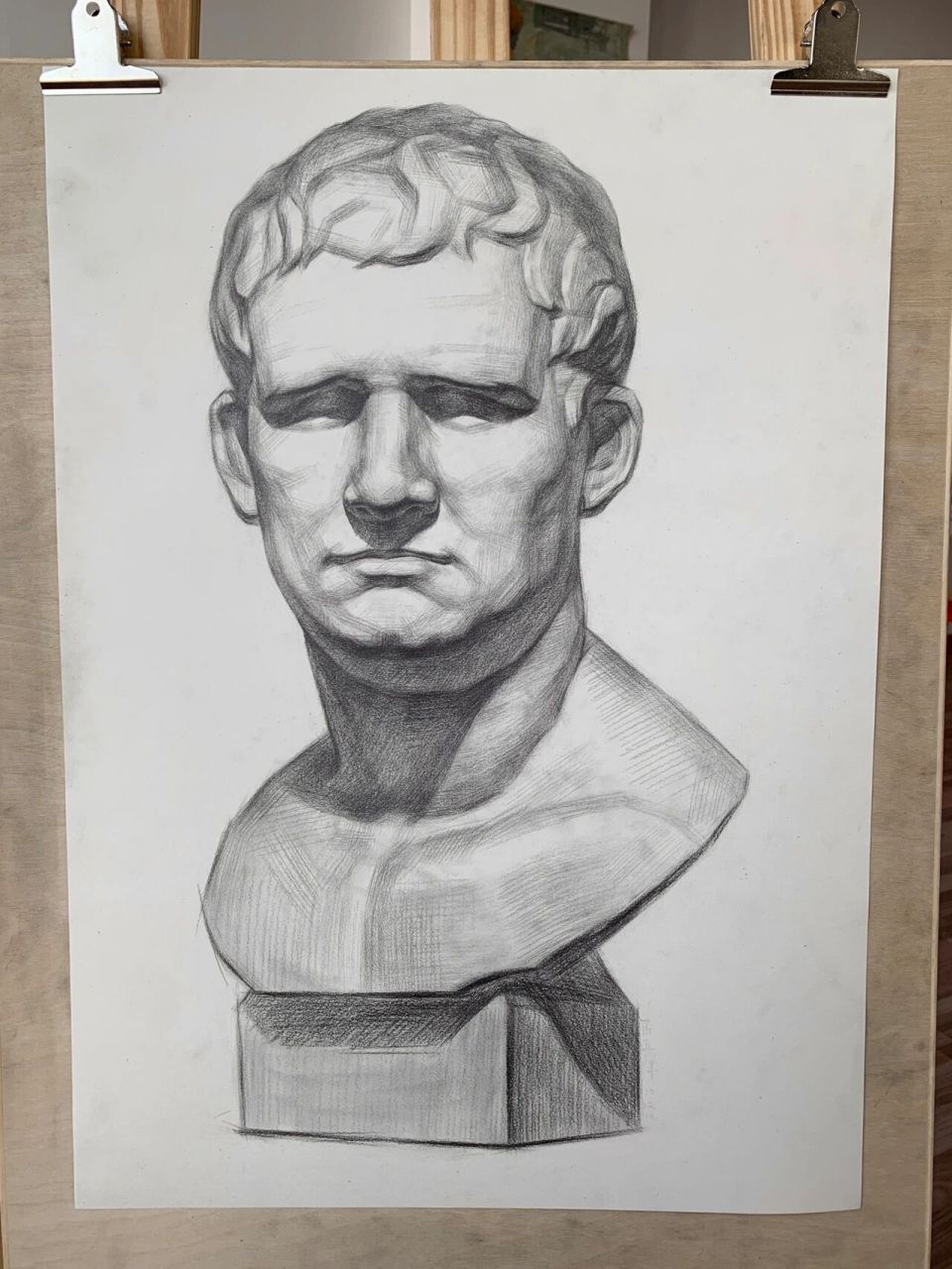 国美社考8级,阿格里巴石膏像 附步骤图 铅笔2h～8b