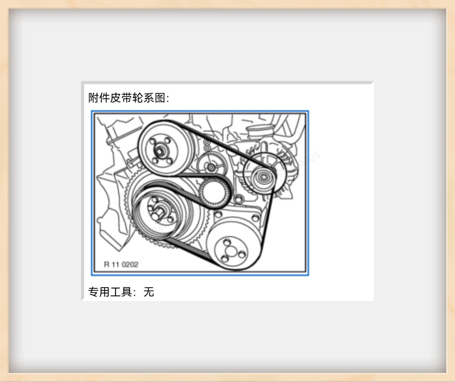 宝马530附件皮带安装指导,仅供参考!