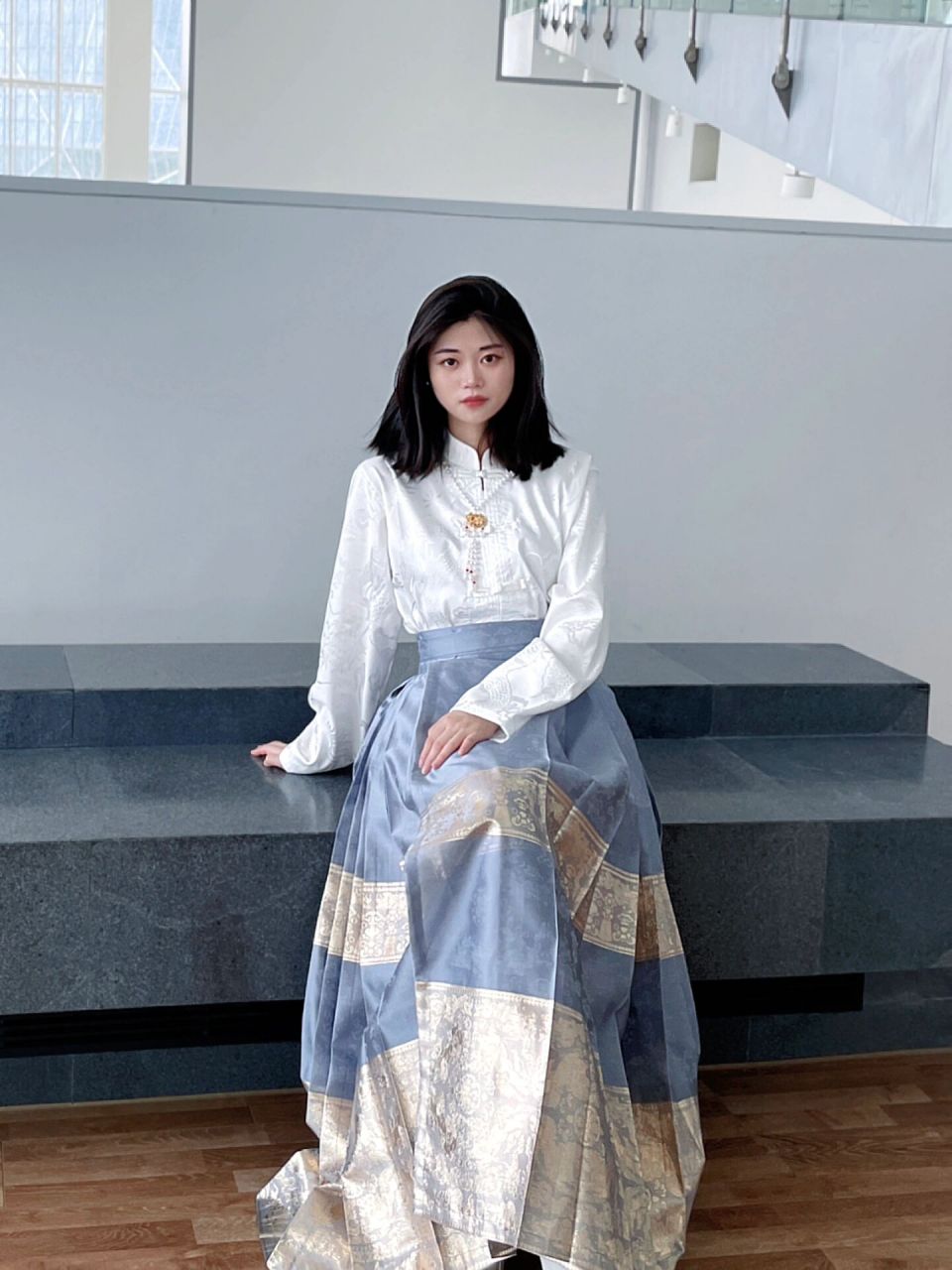 马面裙yyds 蓝金配色太适合春夏了!