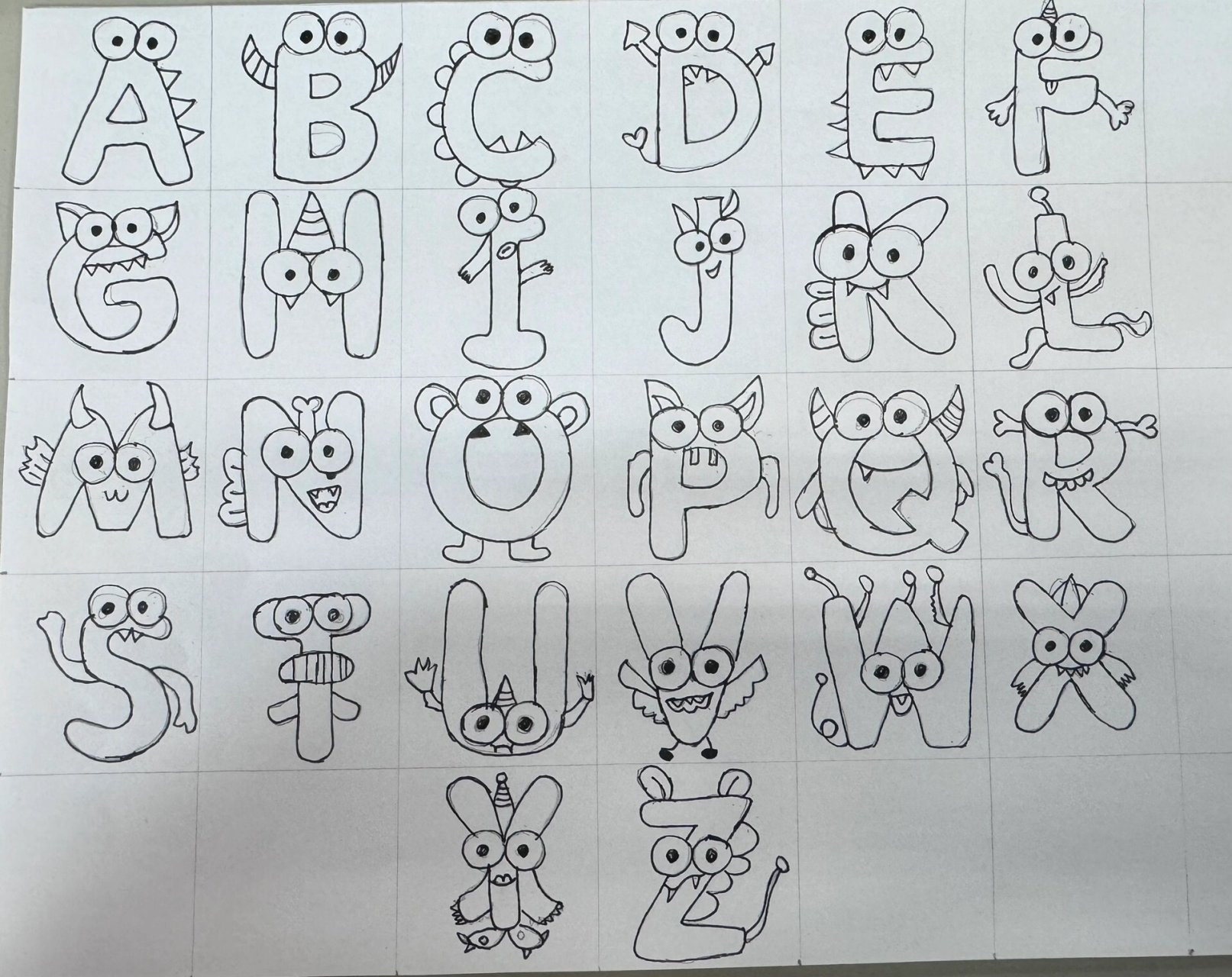 26英文字母创意立体手工 和闺女一起完成的 先画(有借鉴),然后再裁切