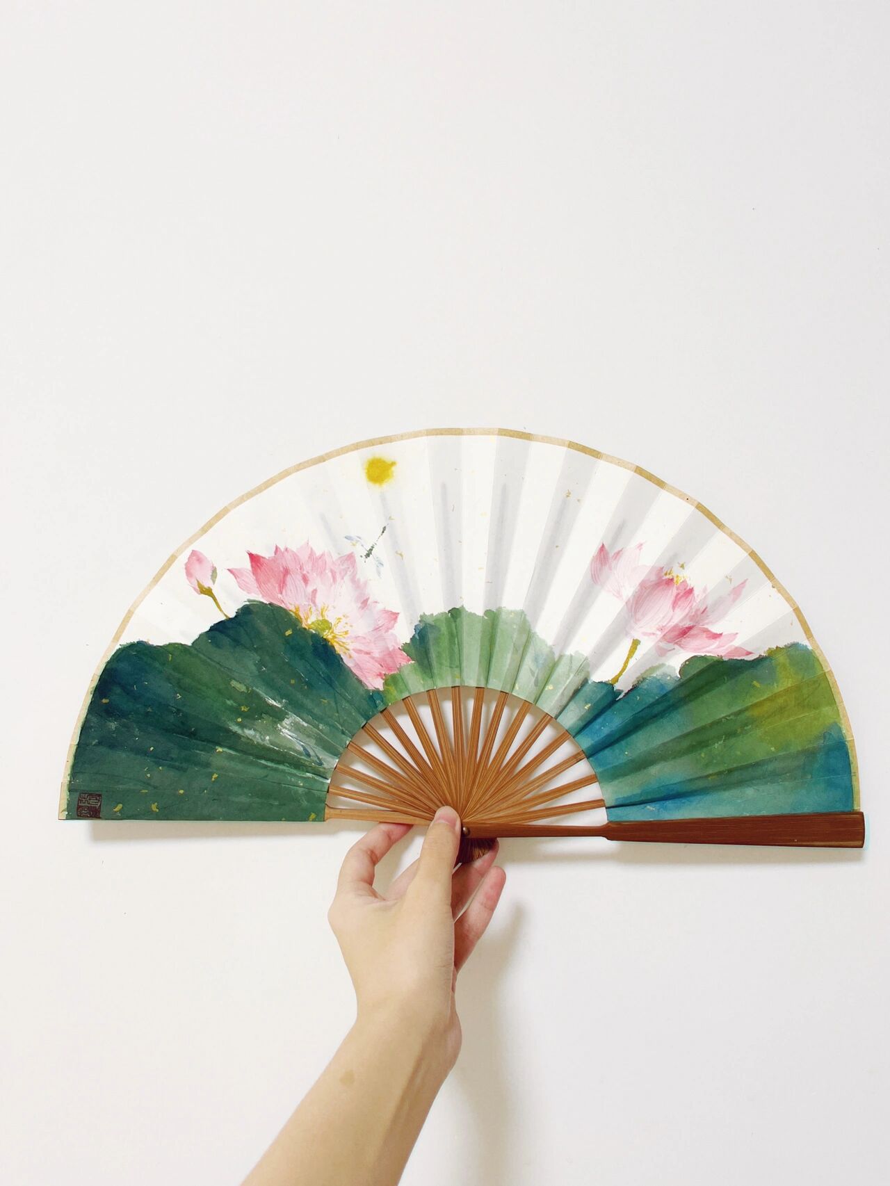 国风画扇03荷花折扇