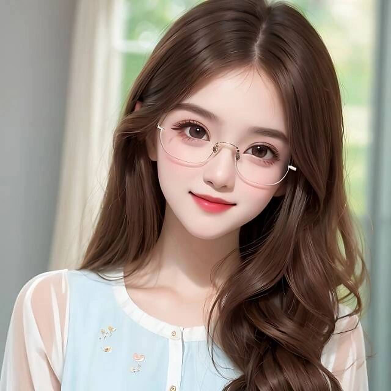 可爱女生头像戴眼镜小姐姐手绘卡通头像 给戴眼镜的小姐妹准备一组