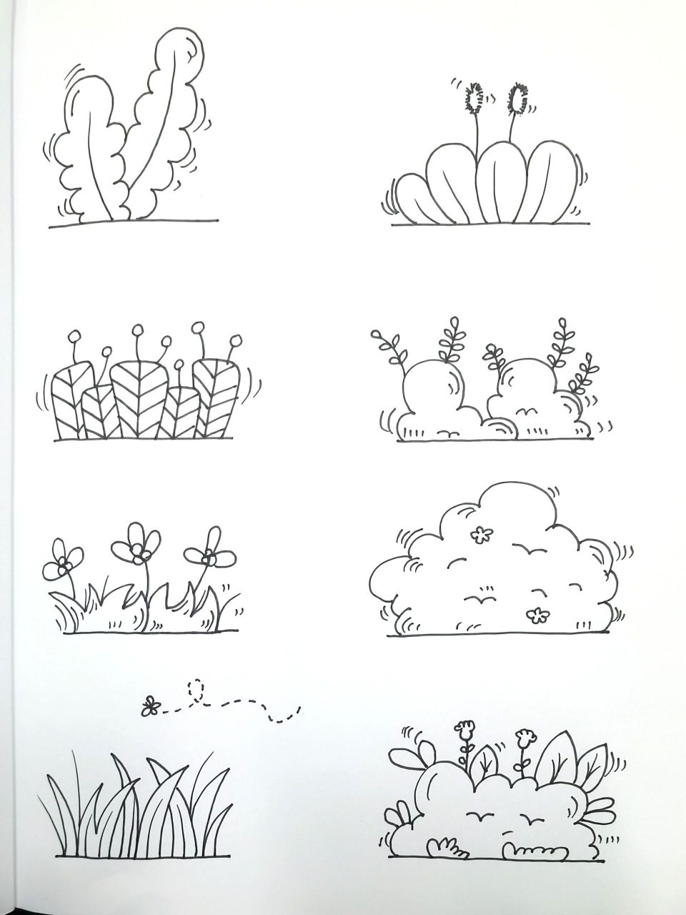 小花小草简笔画 控笔线条练习绘画儿童画