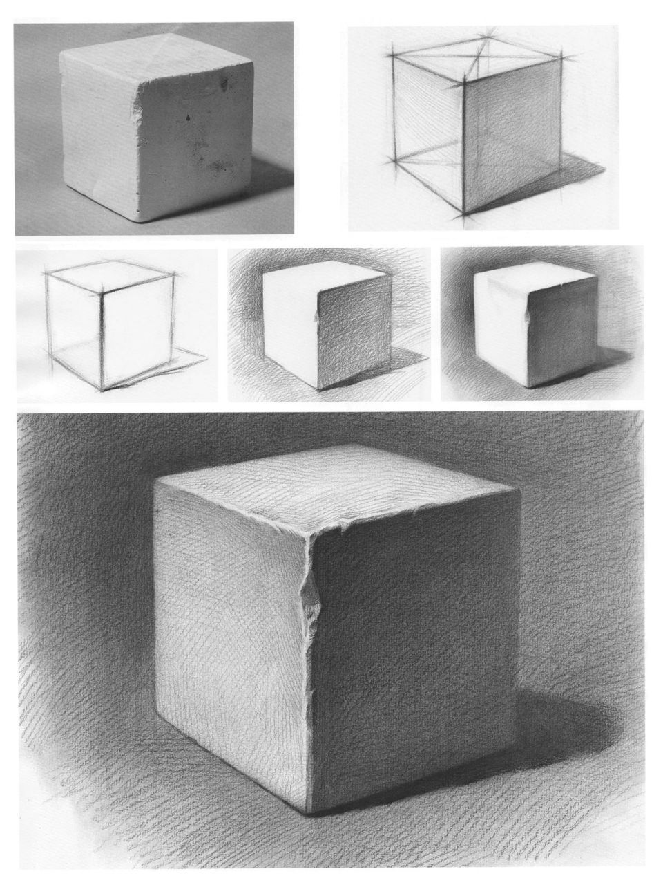 素描立体正方形图形图片