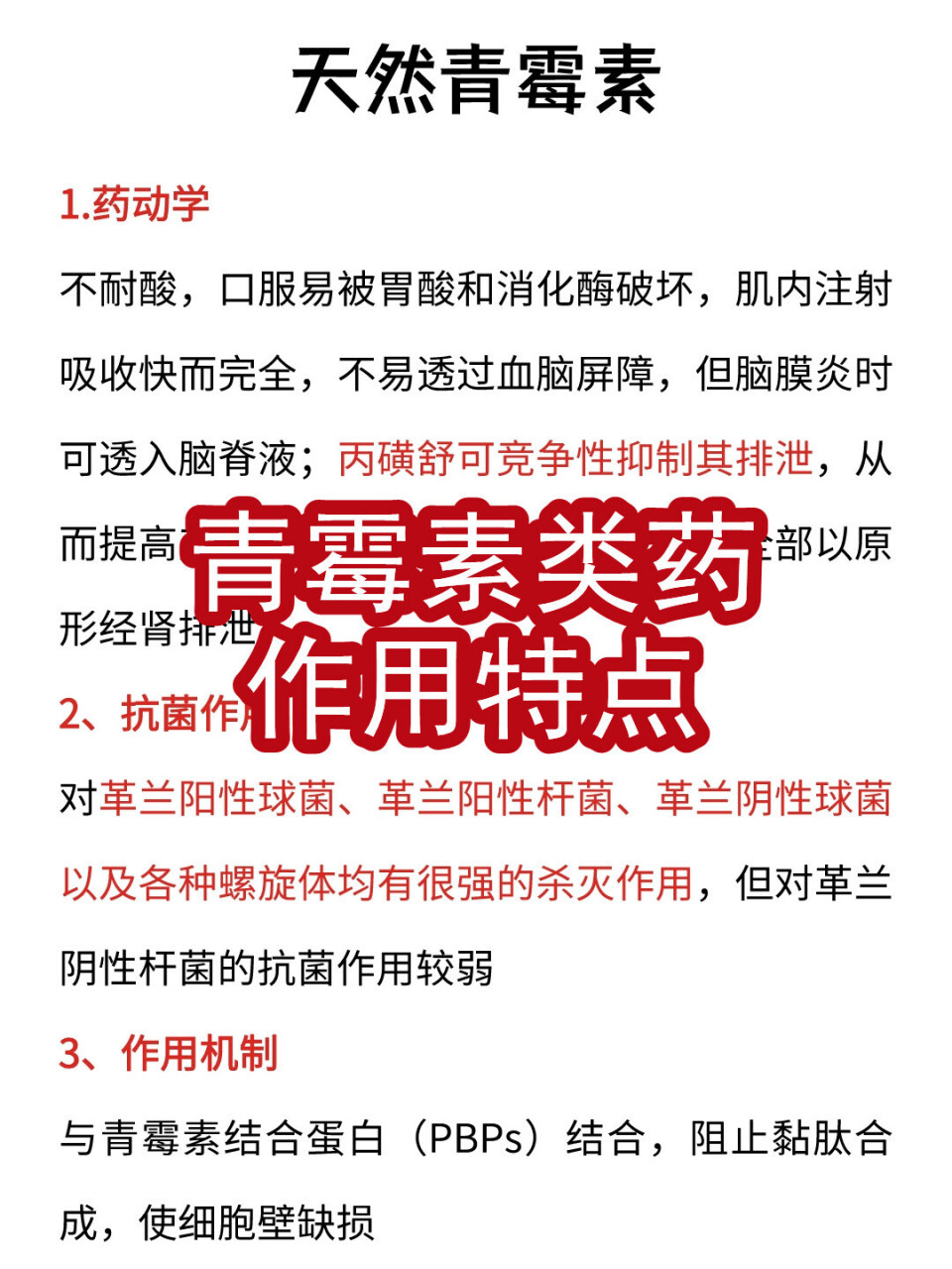 职称药师 青霉素类药的作用特点