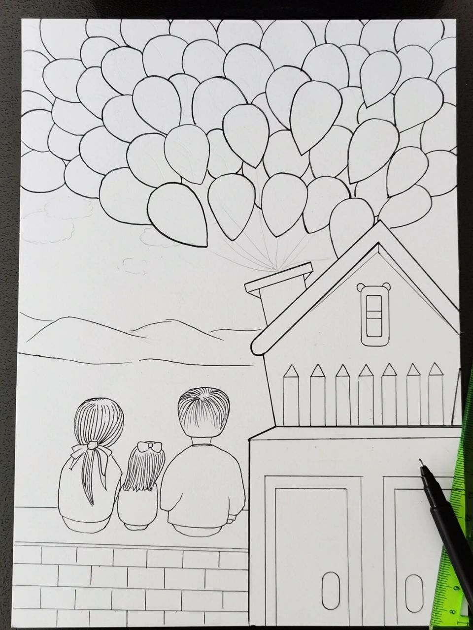 亲子主题画《为爱守护》世界很大幸福很小