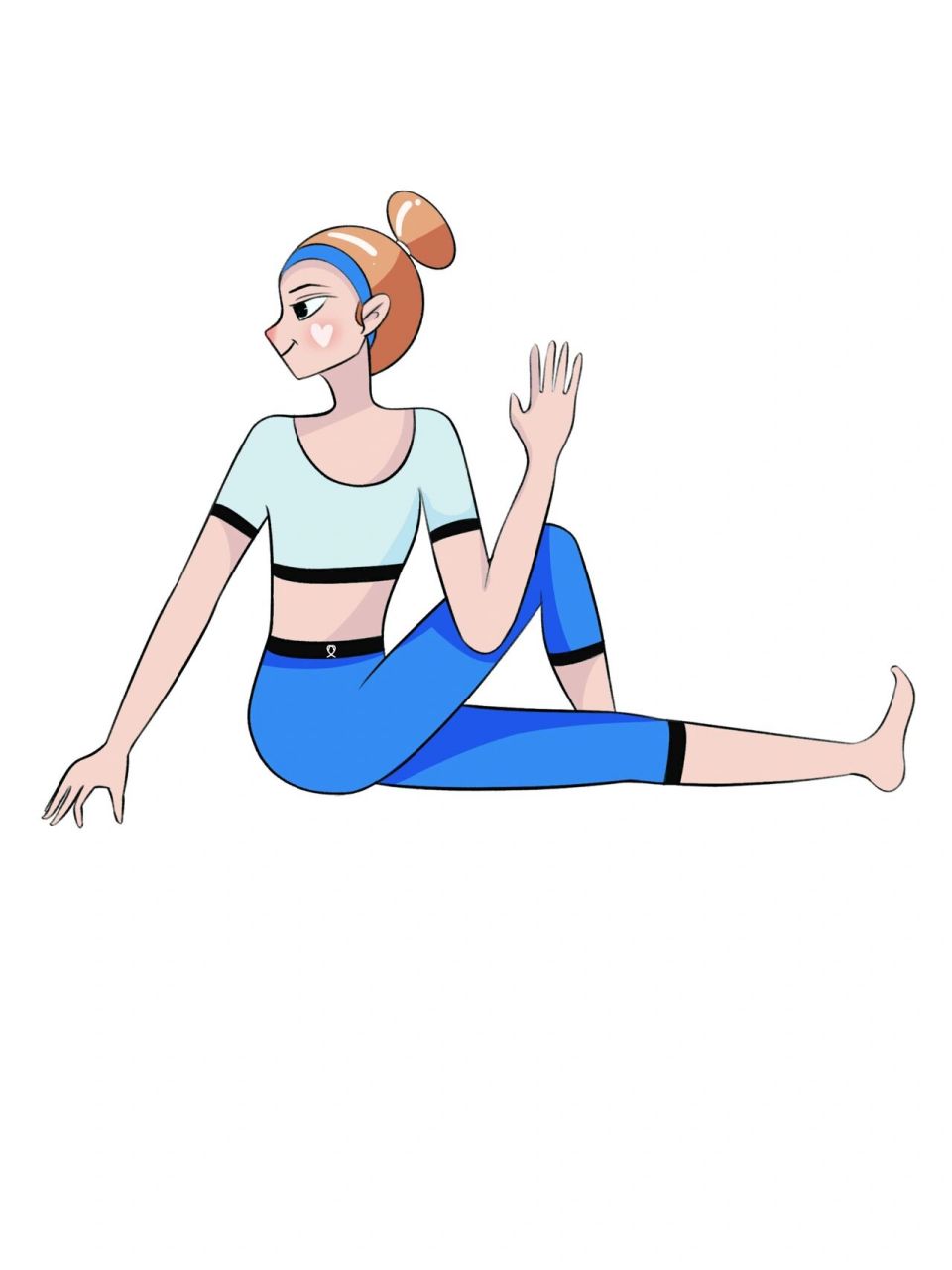 瑜伽插画|瑜伽体式讲解—简易坐姿扭转式 扭转幅度要根据自身情况进行