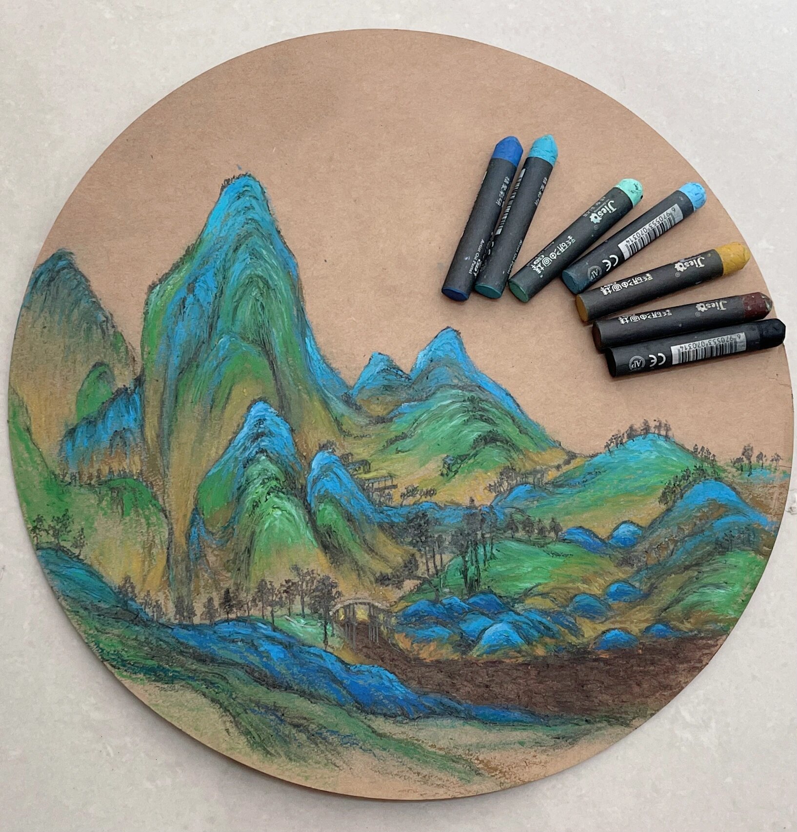 青绿山水《千里江山图》局部