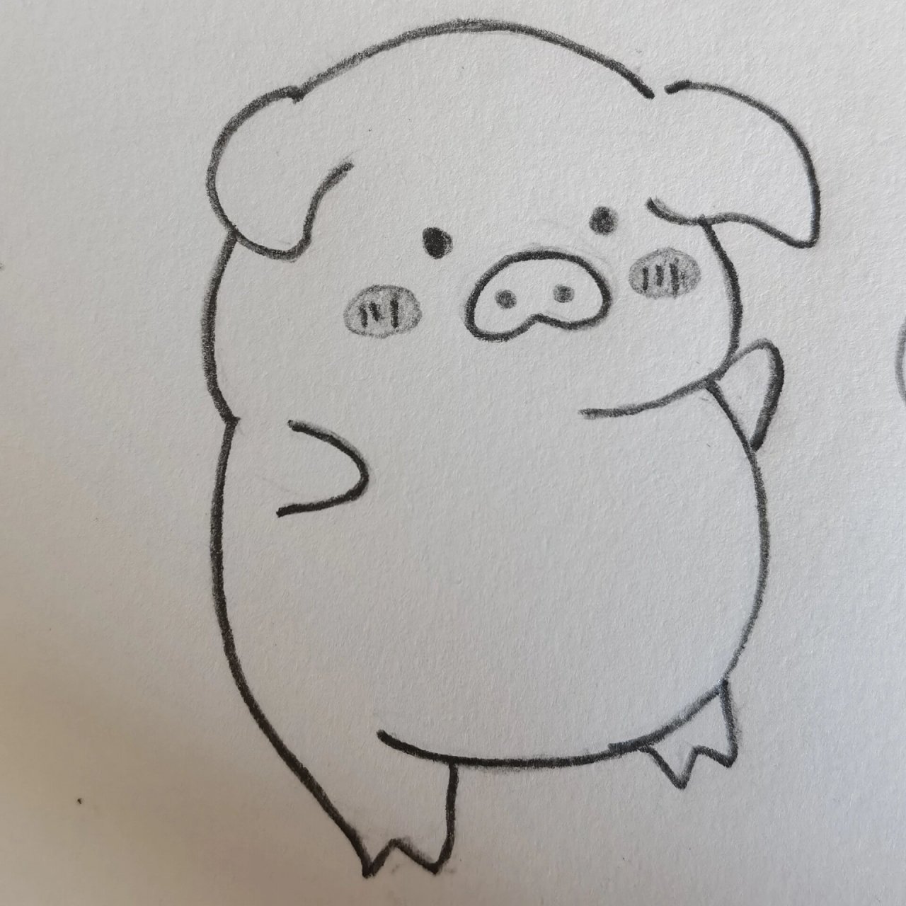 可爱小猪简笔画暑假练习日常