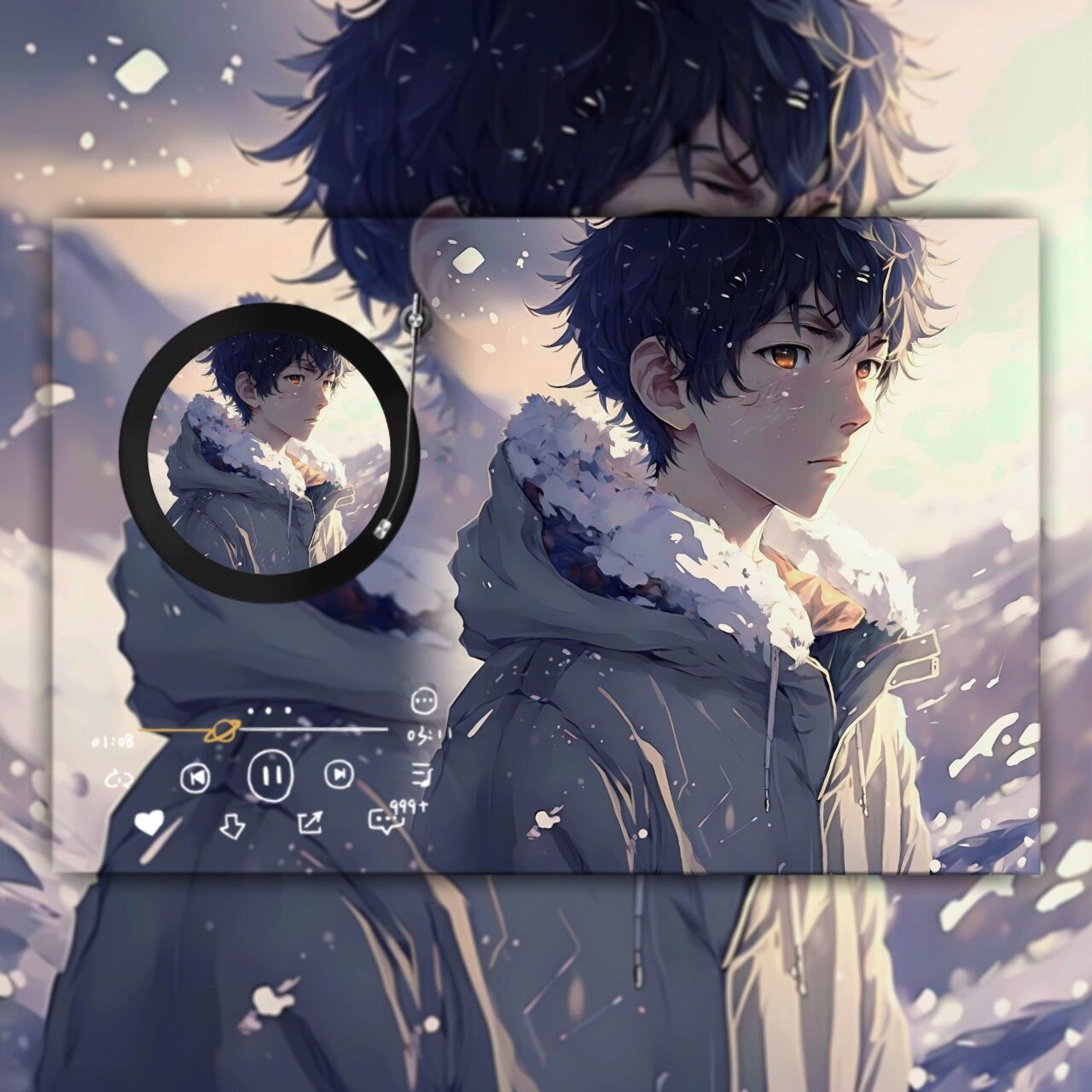 动漫男头(雪中少年)