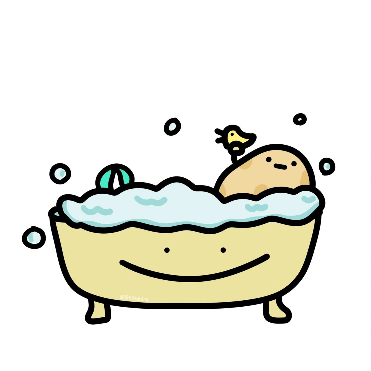小头像/土豆子洗澡合集 08好多喜欢土豆子的 今天再浅浅画一下.