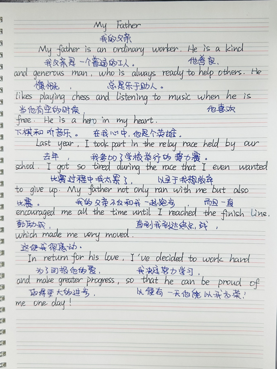 英语满分范文之「我的父亲」 结构:总-分-总. 时态:一般现在时.