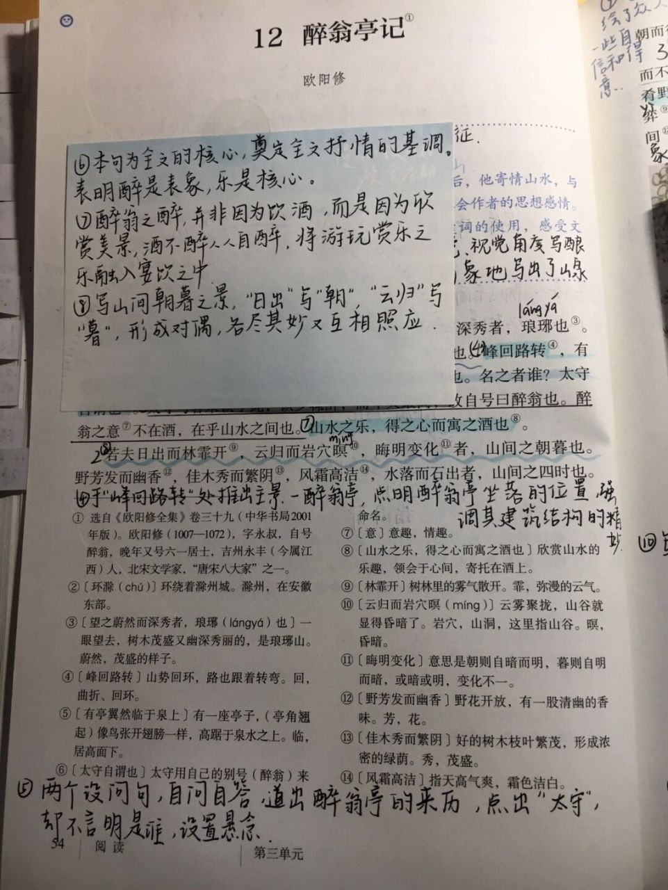 早上中午晚上好#九上# #语文笔记# #语文# #醉翁亭记