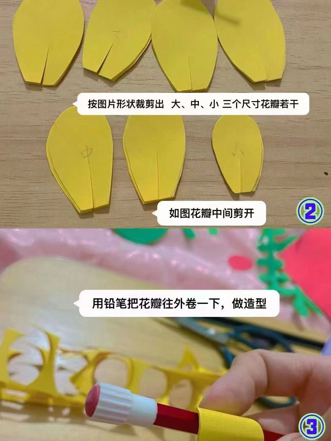 幼儿园环创,卡纸花朵教程