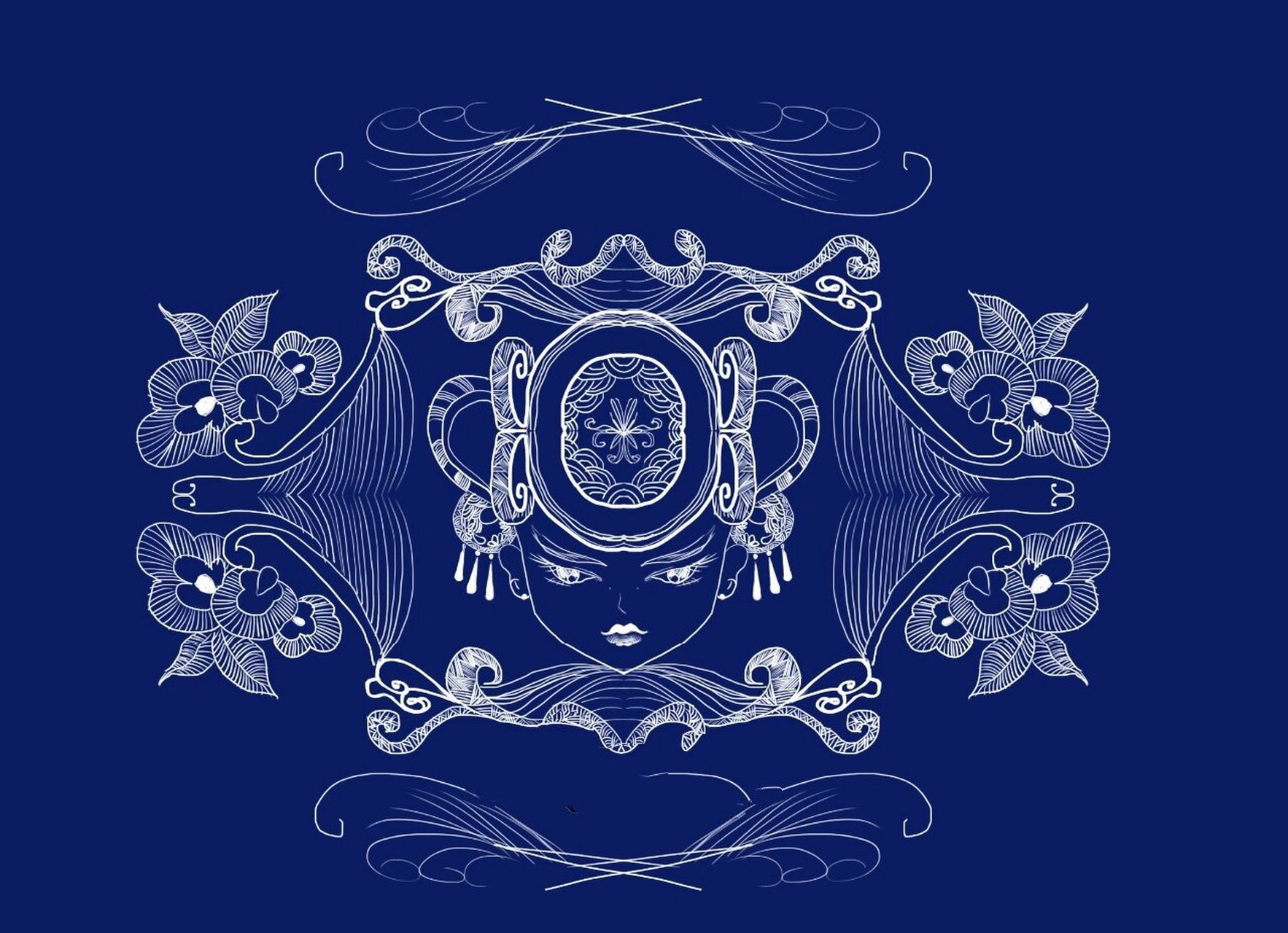 苗疆传统纹饰  最近好喜欢这蜡染风格,苗族蜡染真的好美,用dn做了个